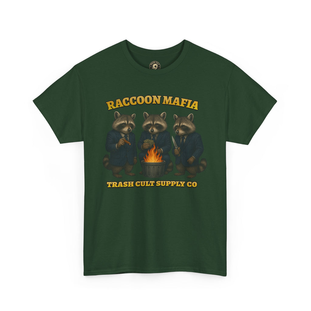 Raccoon Mafia T-Shirt – Realistic Gangster Raccoons in Suits | Trash Cult Supply Co | Gildan 5000