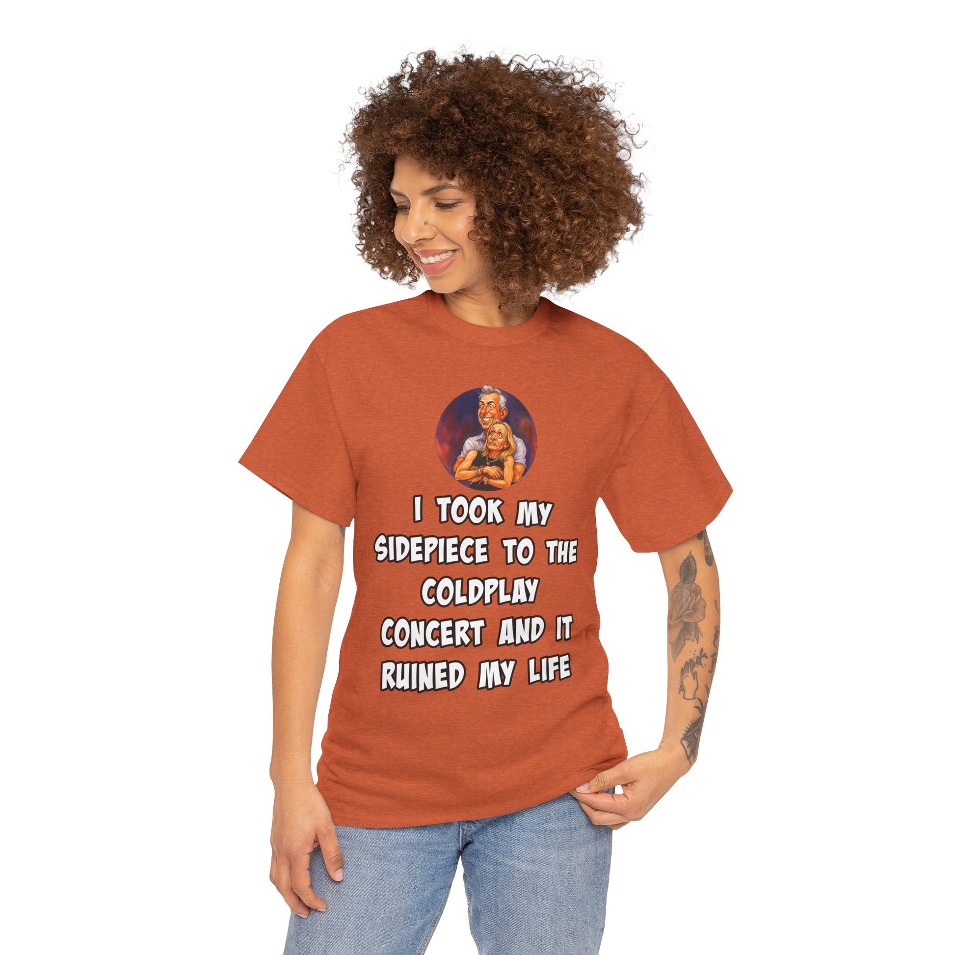 Funny CEO Concert Shirt – “I Took My Sidepiece to the Coldplay Concert” Meme Tee – Gildan 5000