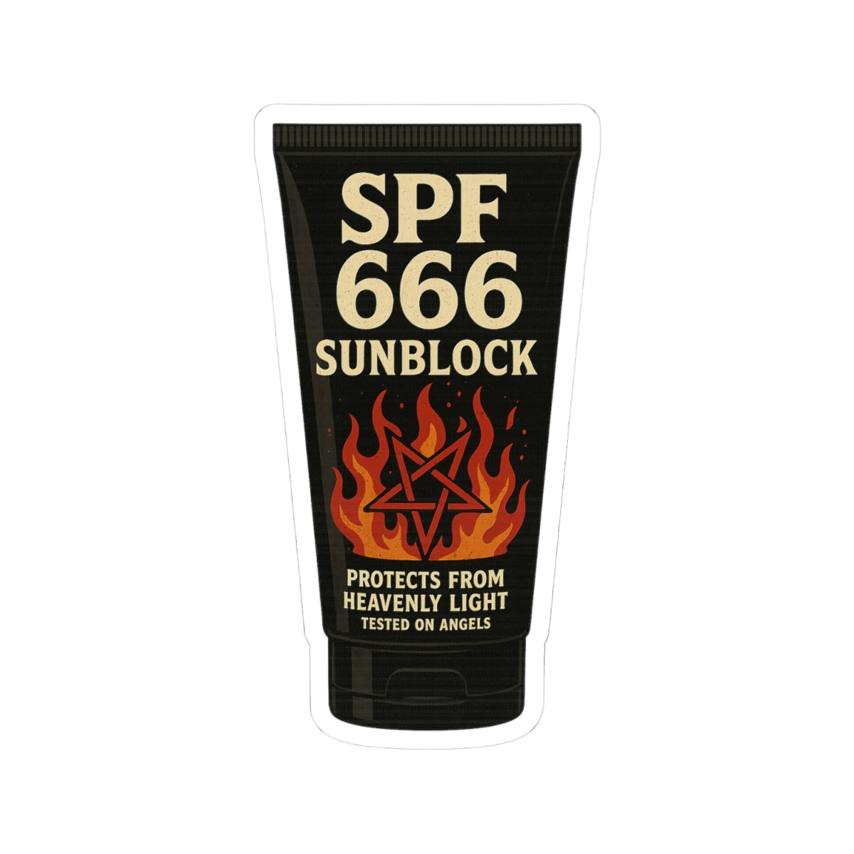 SPF 666 Sunblock Sticker – Demonic Summer Kiss Cut Decal