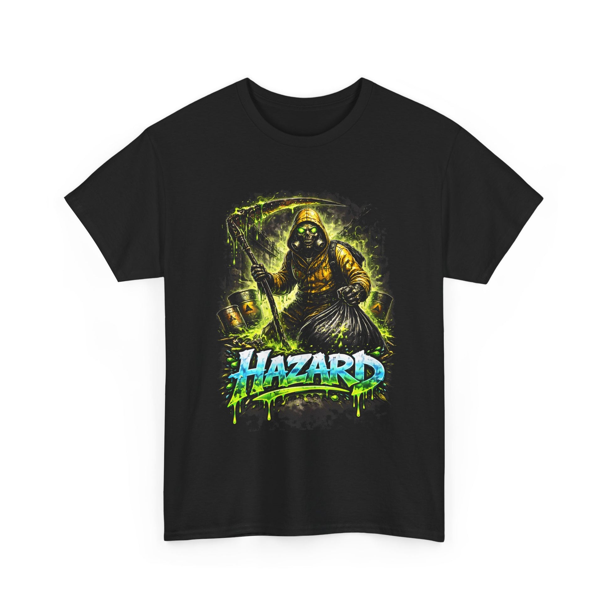 Hazard Scarecrow Graphic Tee — Neon Toxic Horror T‑Shirt