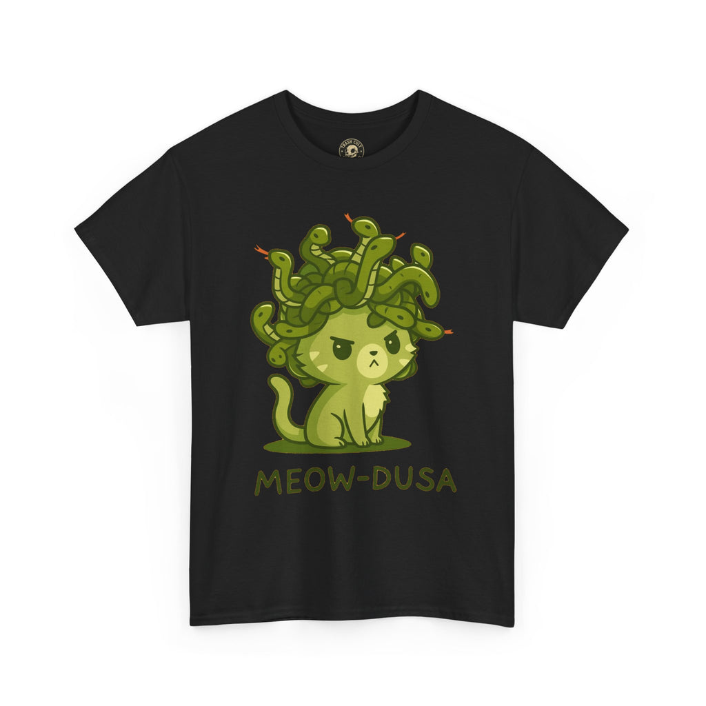 Meow-dusa Funny Cat Medusa T-Shirt – Gildan 5000 Heavy Cotton Tee