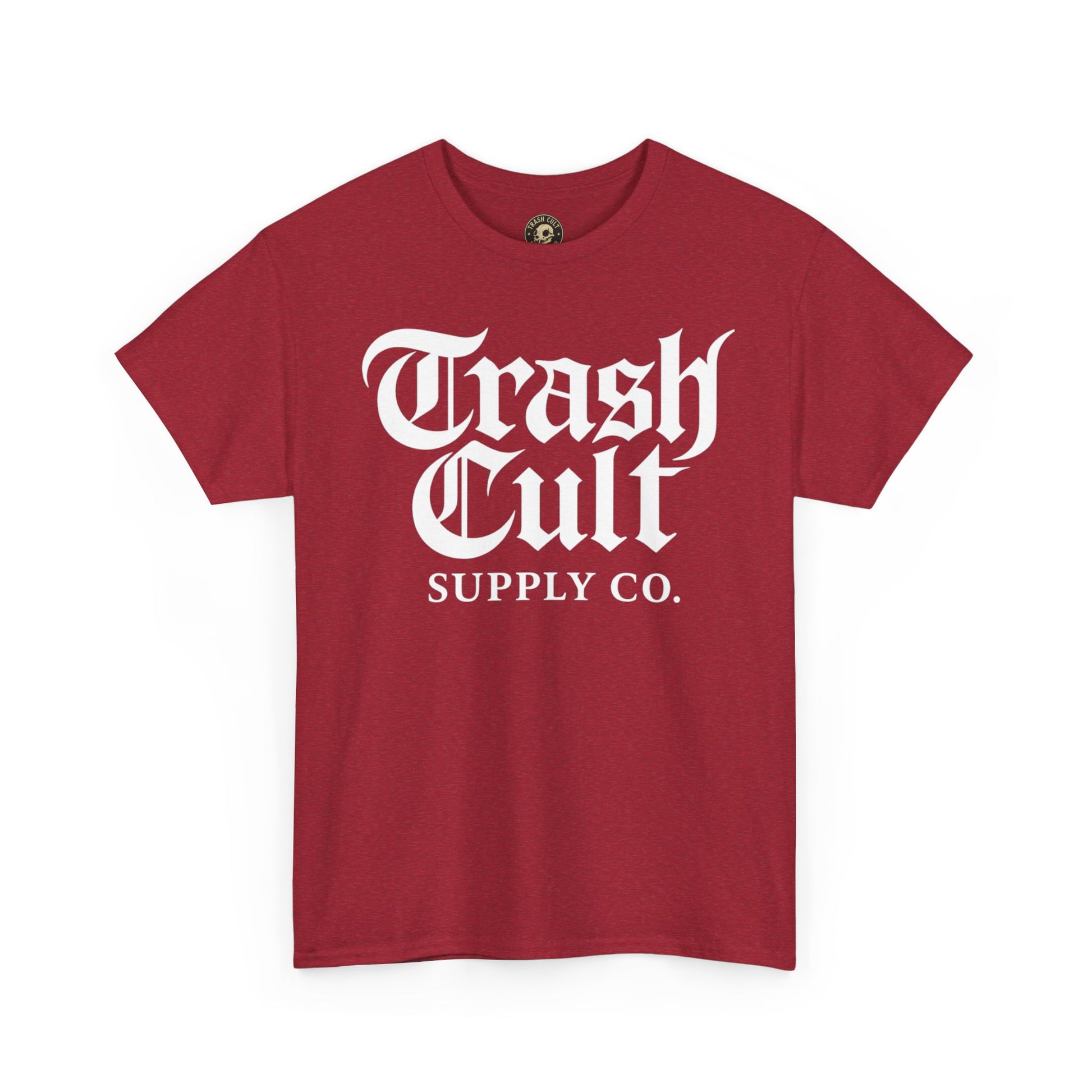 Trash Cult Gothic Logo Shirt – White Cyber Gothic Print on Gildan 5000