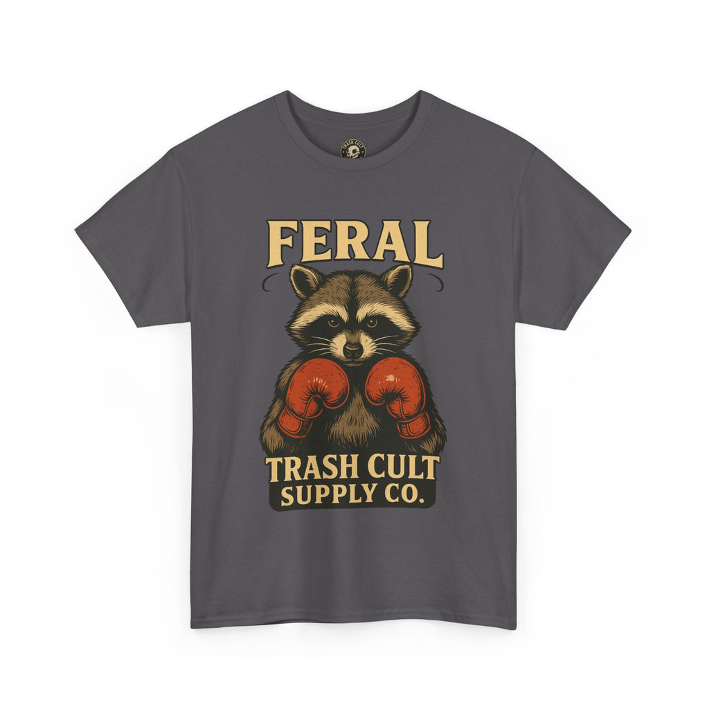 Feral Raccoon Tee - Unisex Heavy Cotton Tee, Cute Animal Shirt, Trendy Graphic Tee, Fun Gift for Animal Lovers, Casual Everyday Wear