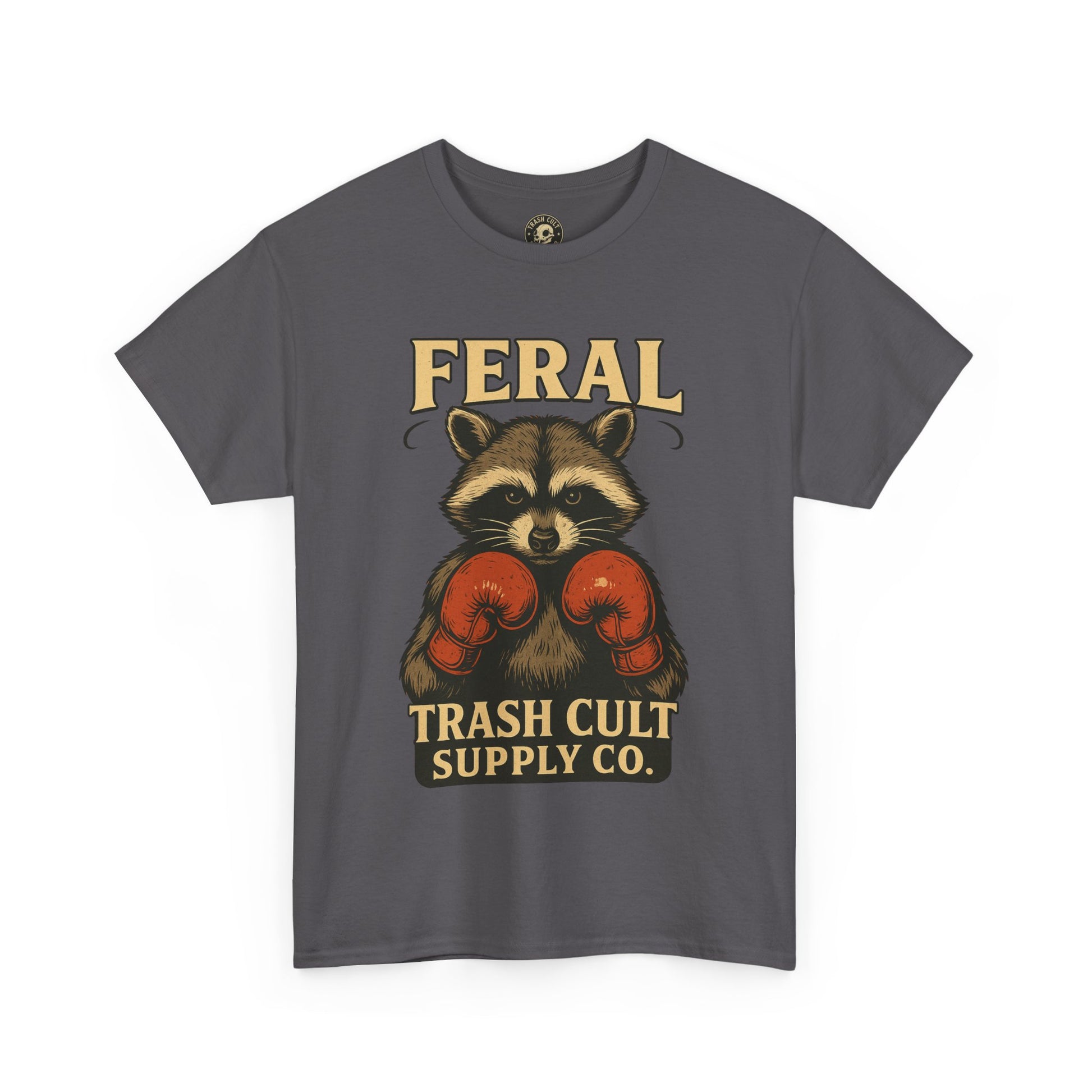 Feral Raccoon Tee - Unisex Heavy Cotton Tee, Cute Animal Shirt, Trendy Graphic Tee, Fun Gift for Animal Lovers, Casual Everyday Wear