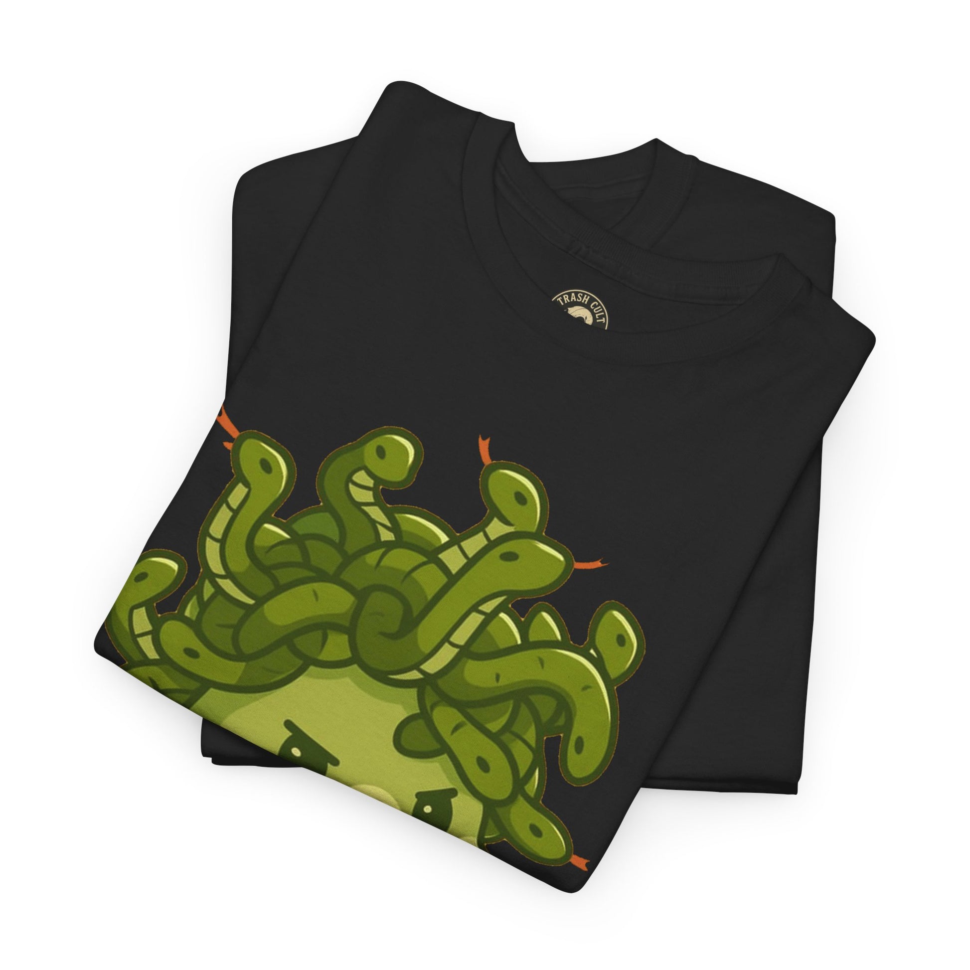 Meow-dusa Funny Cat Medusa T-Shirt – Gildan 5000 Heavy Cotton Tee