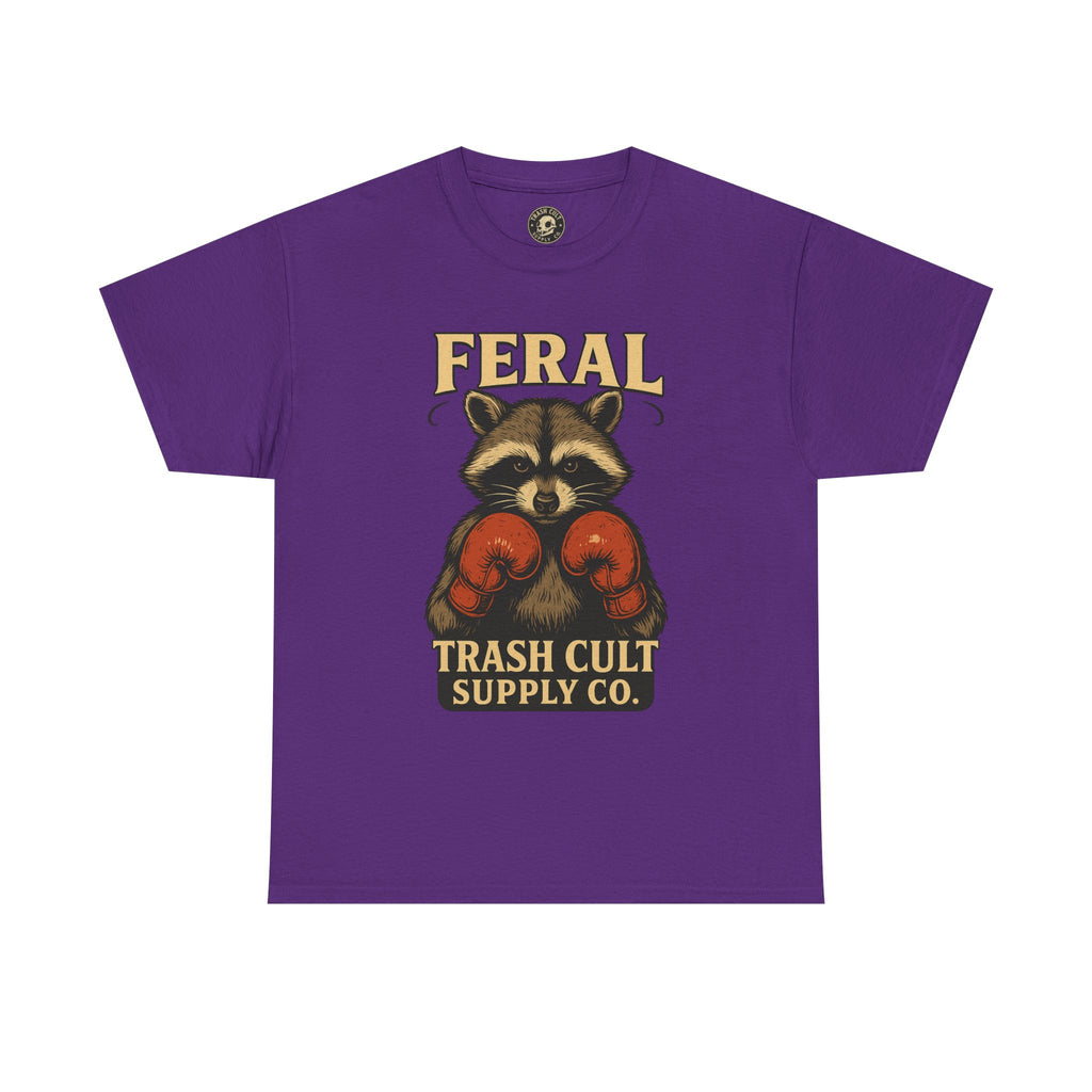 Feral Raccoon Tee - Unisex Heavy Cotton Tee, Cute Animal Shirt, Trendy Graphic Tee, Fun Gift for Animal Lovers, Casual Everyday Wear