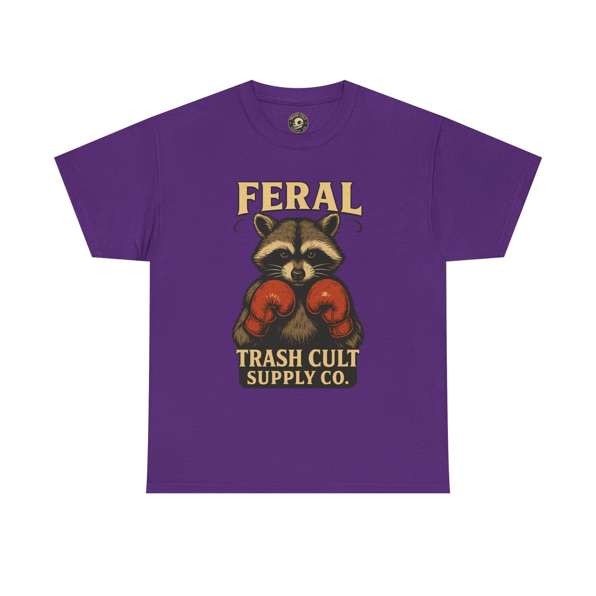 Feral Raccoon Tee - Unisex Heavy Cotton Tee, Cute Animal Shirt, Trendy Graphic Tee, Fun Gift for Animal Lovers, Casual Everyday Wear