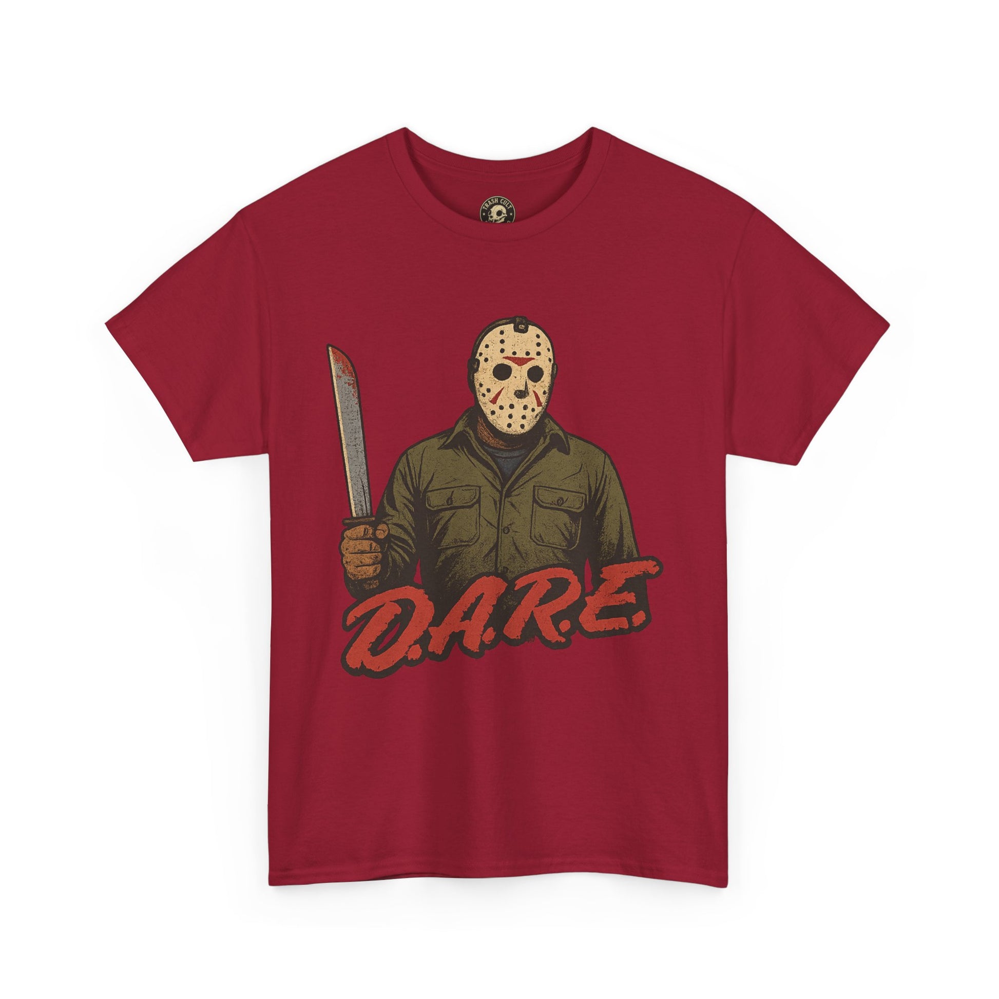 Jason Voorhees D.A.R.E. Parody Shirt – 1980s Horror Meme Tee | Gildan 5000 Slasher Graphic