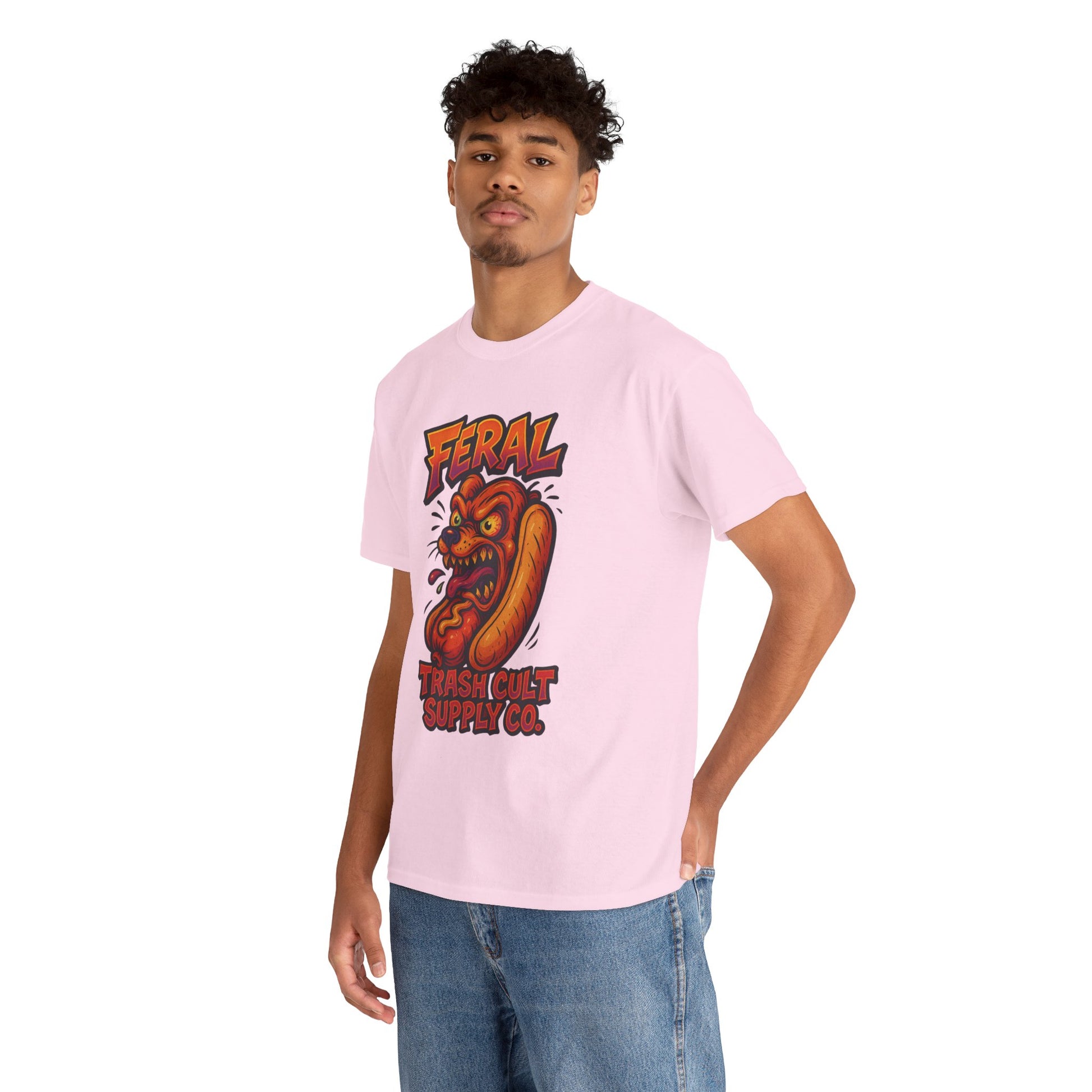 Feral Hot Dog Shirt – Bold Trashcore Art Tee | Trash Cult Supply Co | Gildan 5000 Unisex Fit