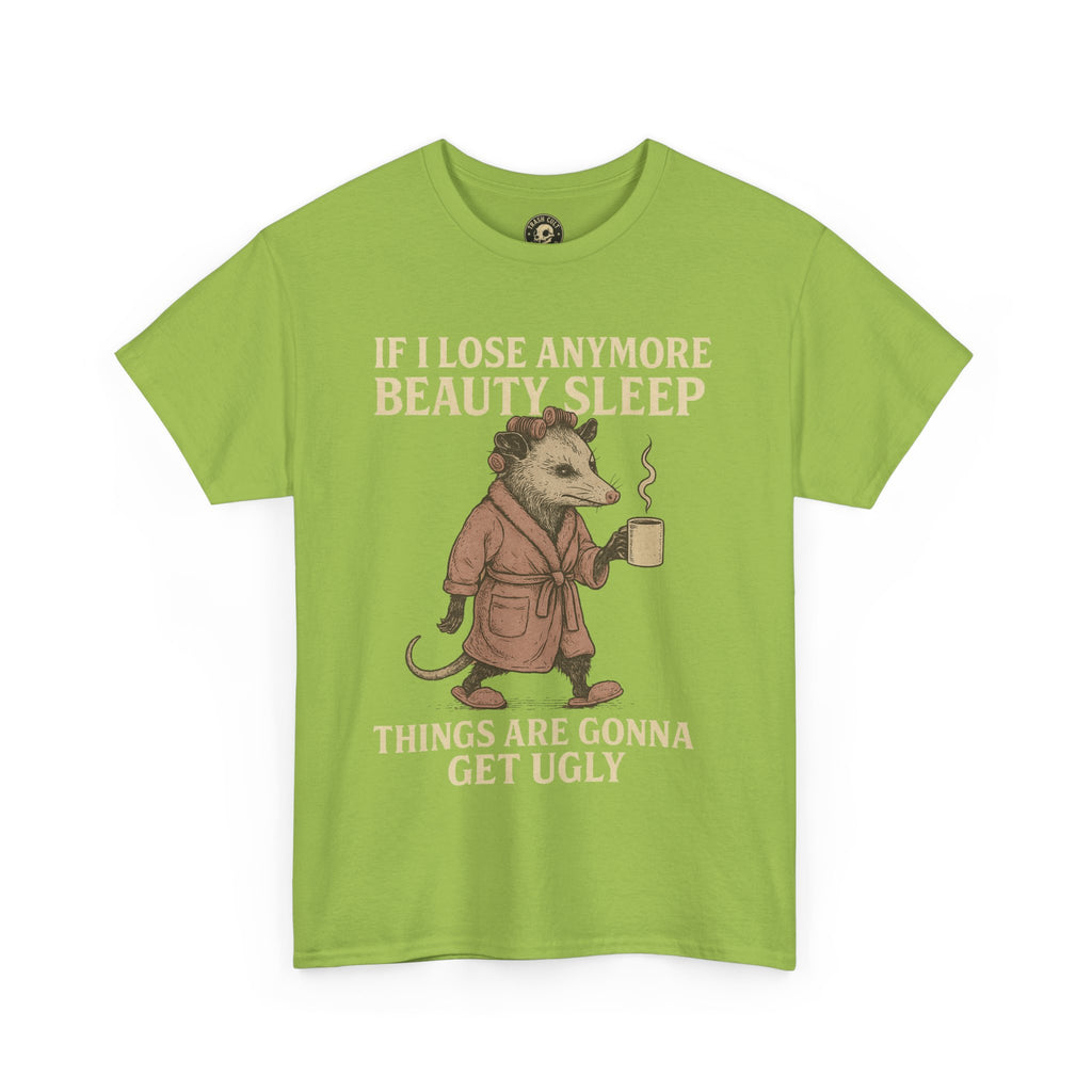 Funny Unisex Heavy Cotton Tee - "If I Lose Anymore Beauty Sleep, Things Are Gonna Get Ugly" - Gift, Sleepwear, Humor, Casual Wear, [...]