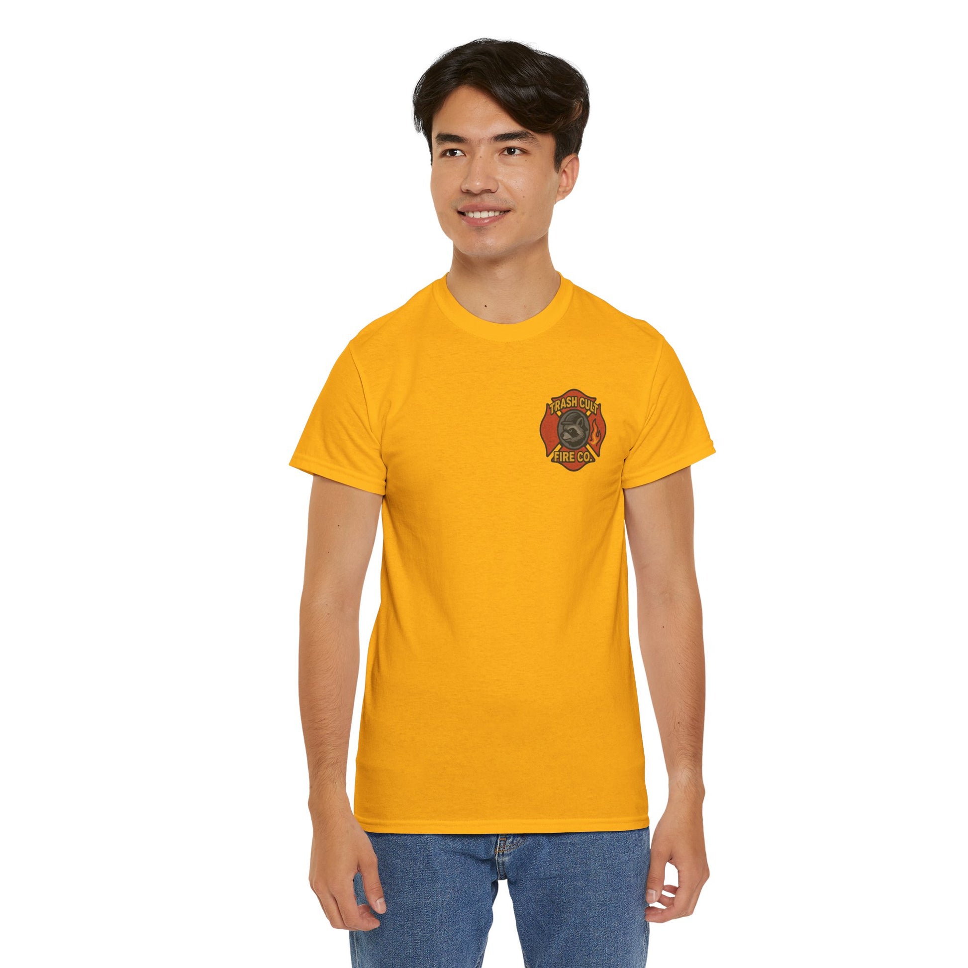 Trash Cult Fire Co. Unisex Tee - Quirky Raccoon Design, Fun Gift, Casual Wear, Firefighter Humor, Unique Apparel