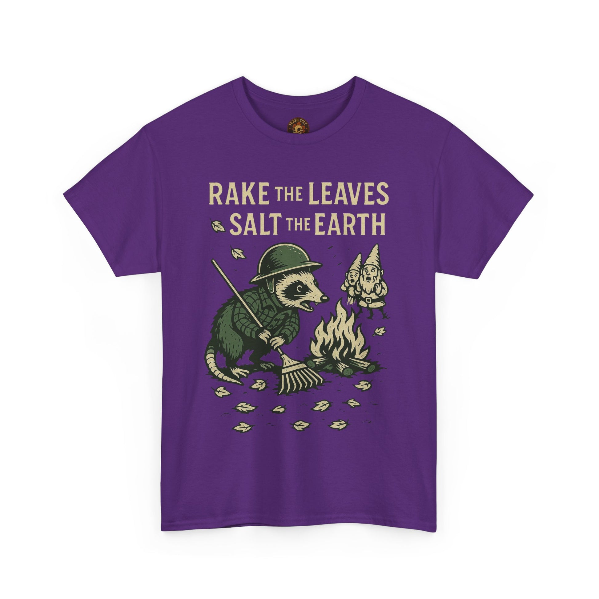 Rake the Leaves Salt the Earth Shirt – Possum Yard Warfare Tee – Fall of Humanity Collection – Trash Cult Supply Co.