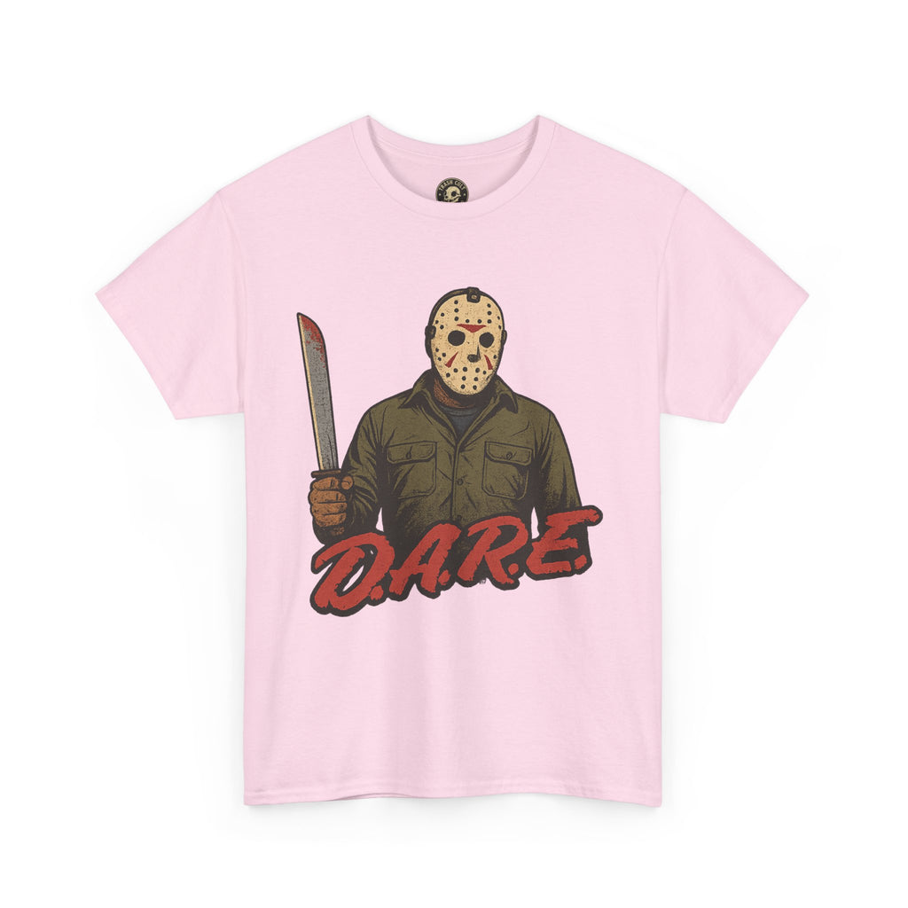 Jason Voorhees D.A.R.E. Parody Shirt – 1980s Horror Meme Tee | Gildan 5000 Slasher Graphic