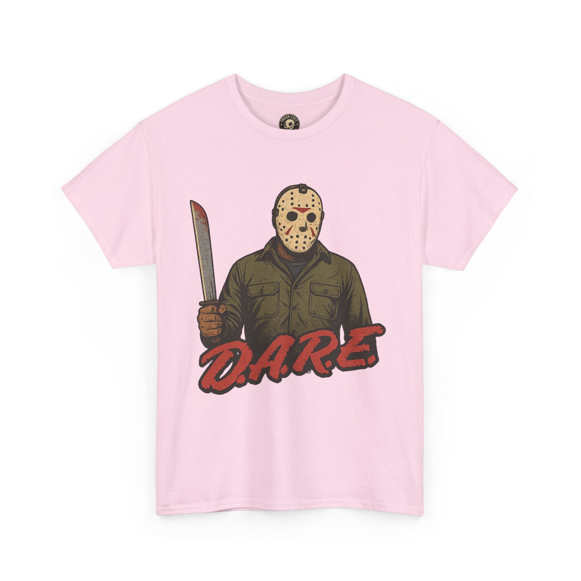 Jason Voorhees D.A.R.E. Parody Shirt – 1980s Horror Meme Tee | Gildan 5000 Slasher Graphic