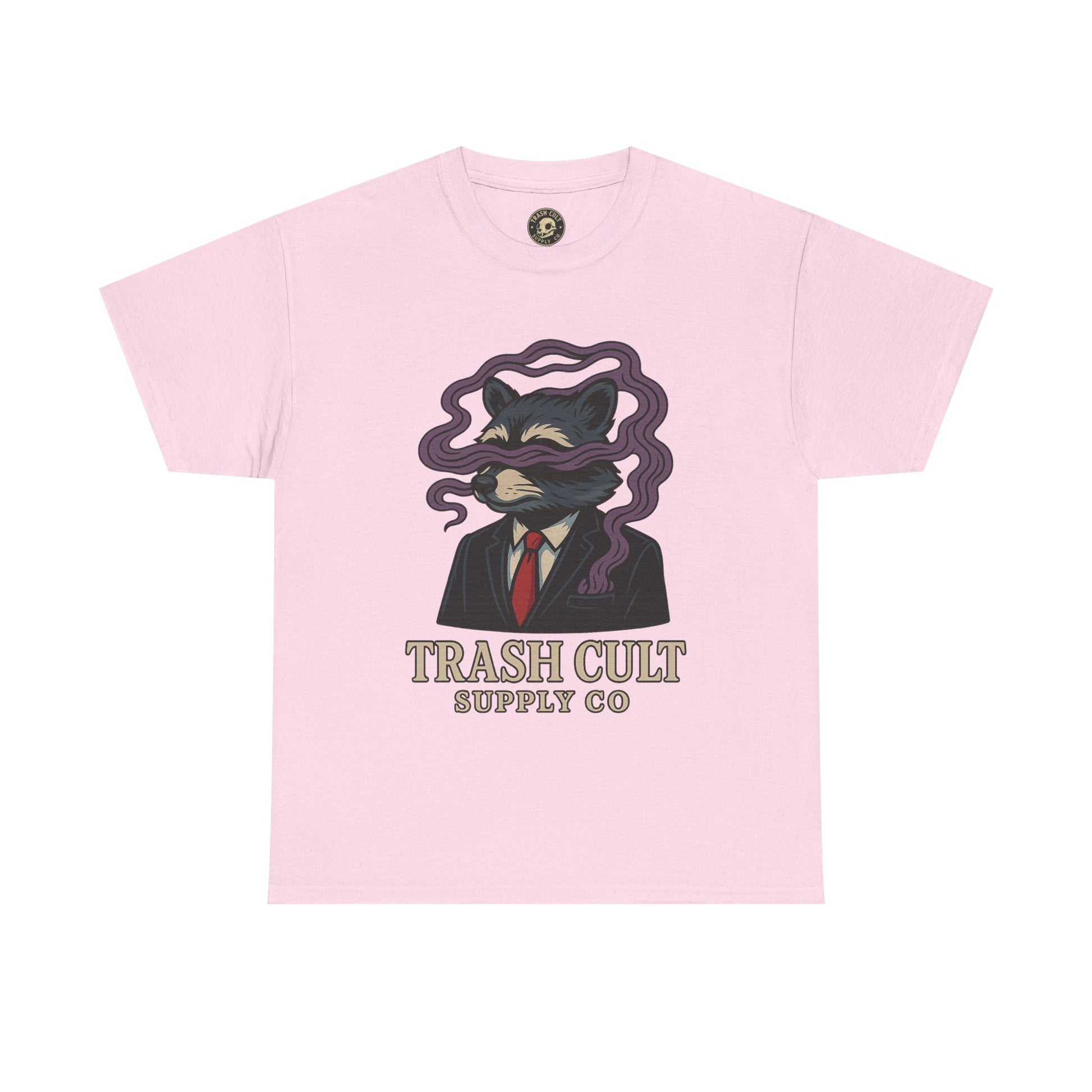 Suited Raccoon Smoke Design – Trash Cult Supply Co | Bold Graffiti Tattoo Tee