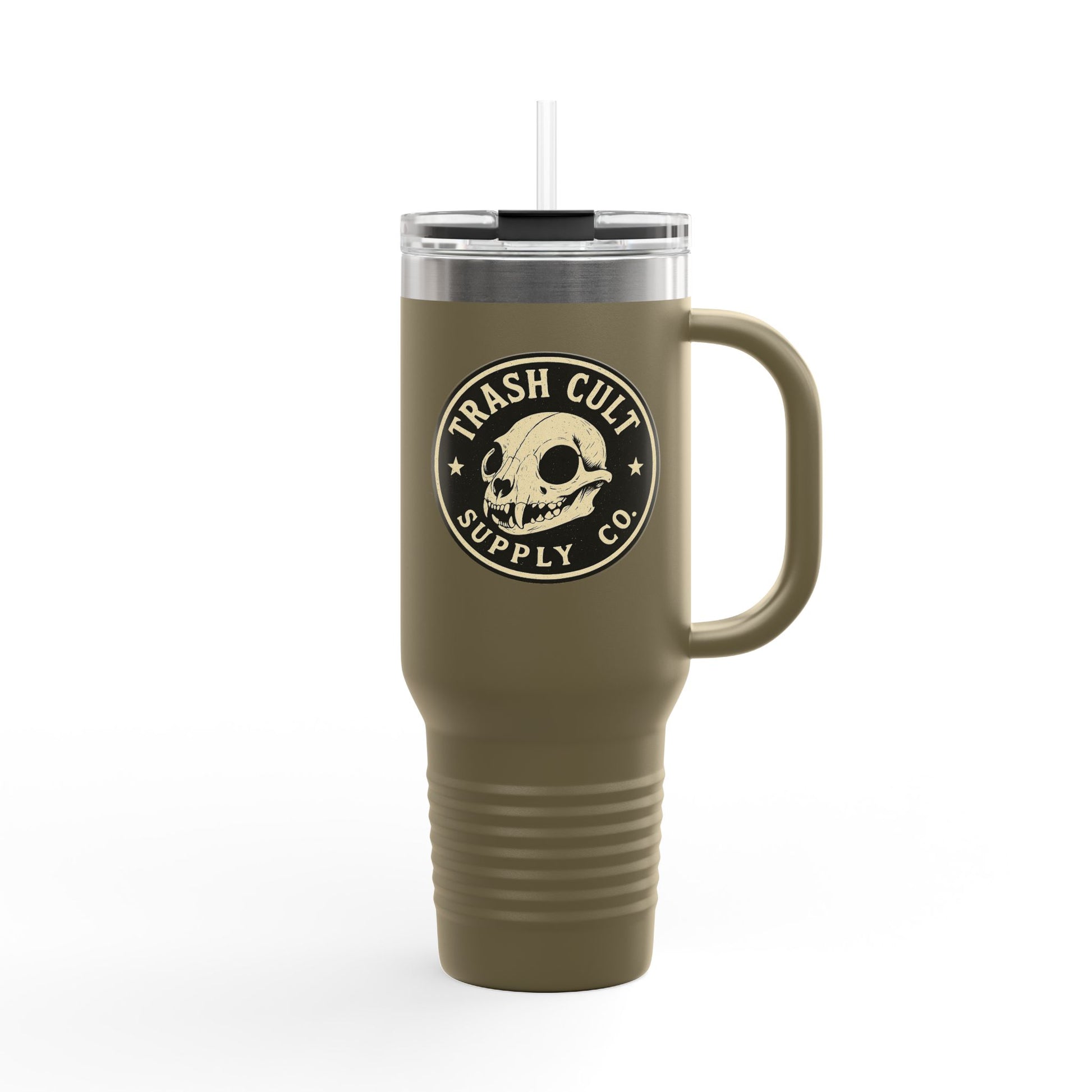 40oz Insulated Travel Mug with Handle – Leak-Proof Stainless Steel Tumbler for Hot & Cold Drinks | Trash Cult / FERAL Edition