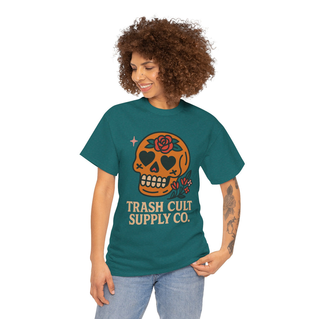 Sugar Skull T-Shirt – Trash Cult Supply Co. – Gildan 5000 Heavy Cotton Tee