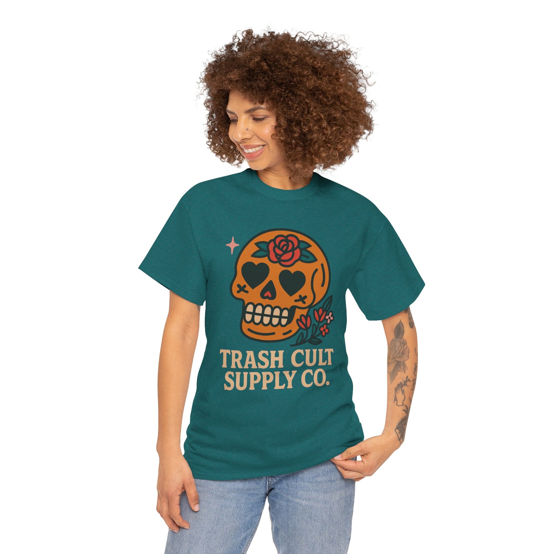 Sugar Skull T-Shirt – Trash Cult Supply Co. – Gildan 5000 Heavy Cotton Tee