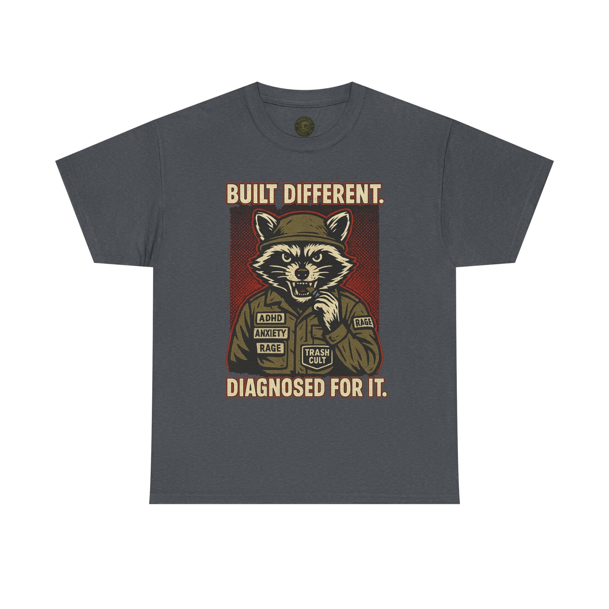 Built Different Diagnosed For It Military Raccoon Shirt – Gildan 5000