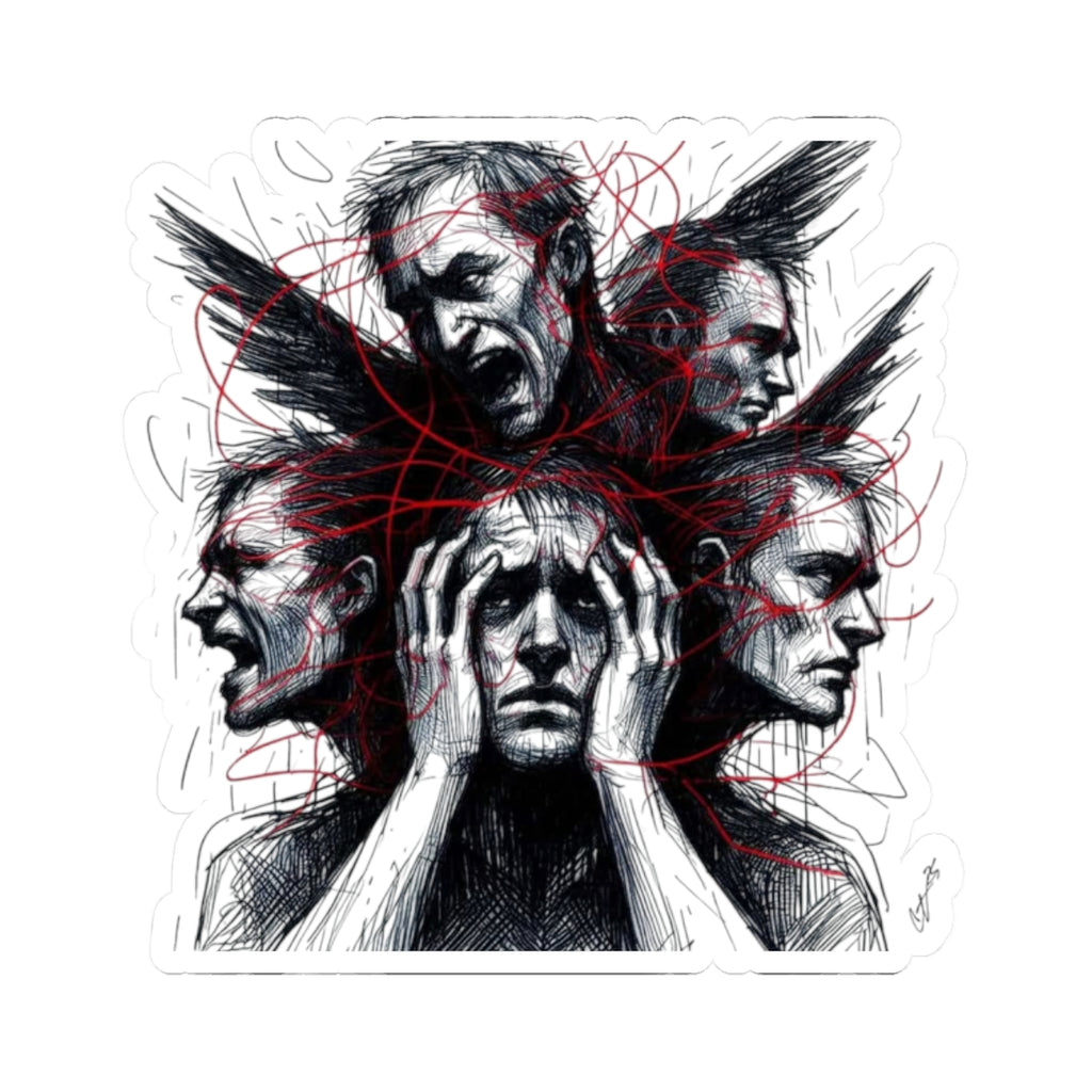 Xian Allen x Trash Cult Sticker – “Loud Inside My Head” | Kiss Cut Dark Art Decal