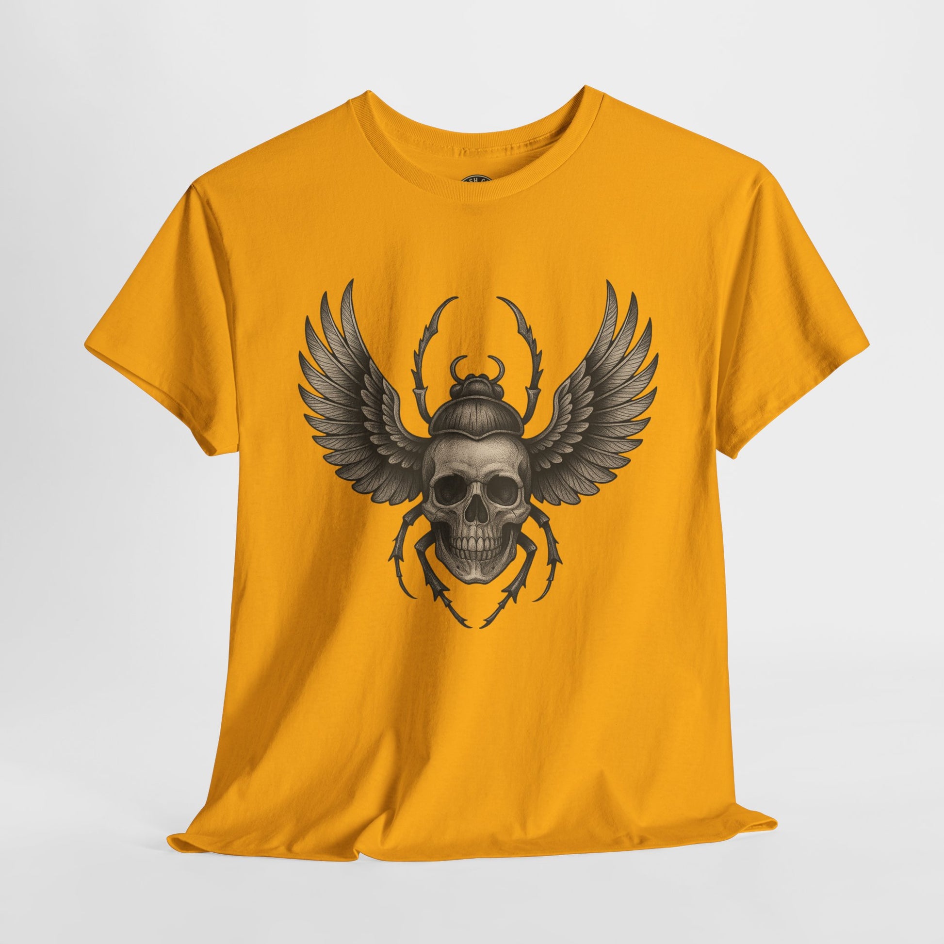 Winged Skull Scarab Shirt – Dark Gothic Beetle Graphic Tee – Gildan 5000 Unisex