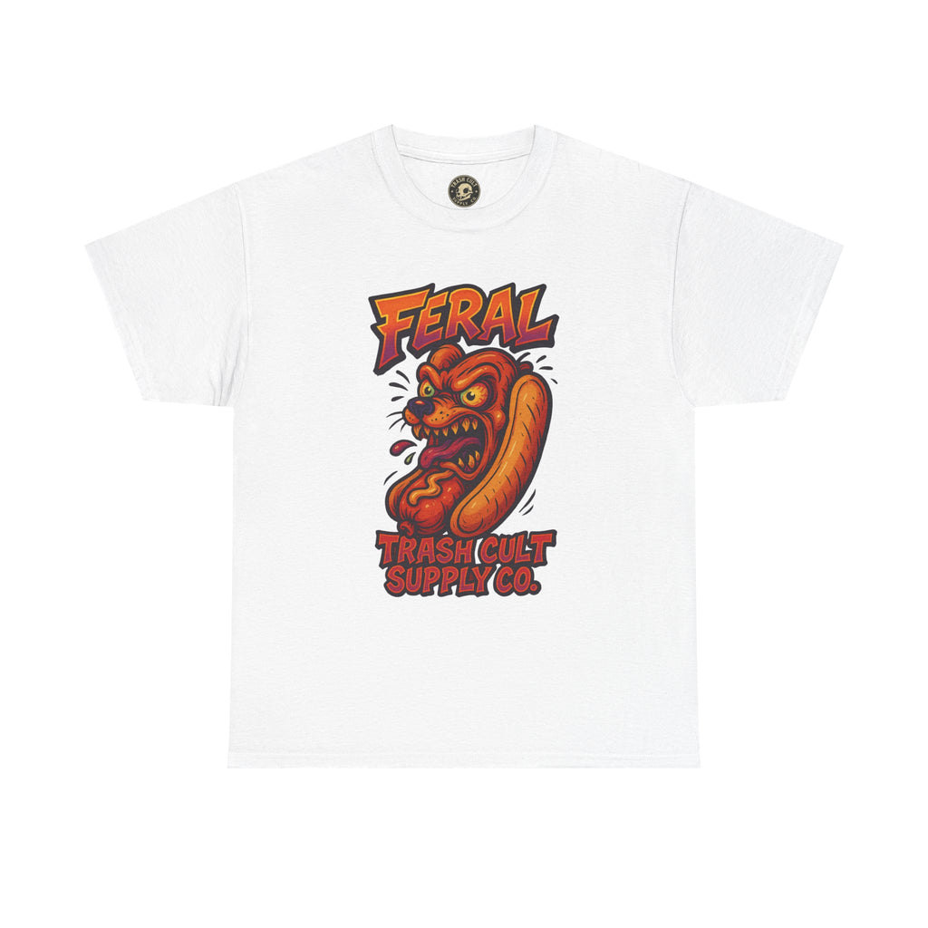 Feral Hot Dog Shirt – Bold Trashcore Art Tee | Trash Cult Supply Co | Gildan 5000 Unisex Fit