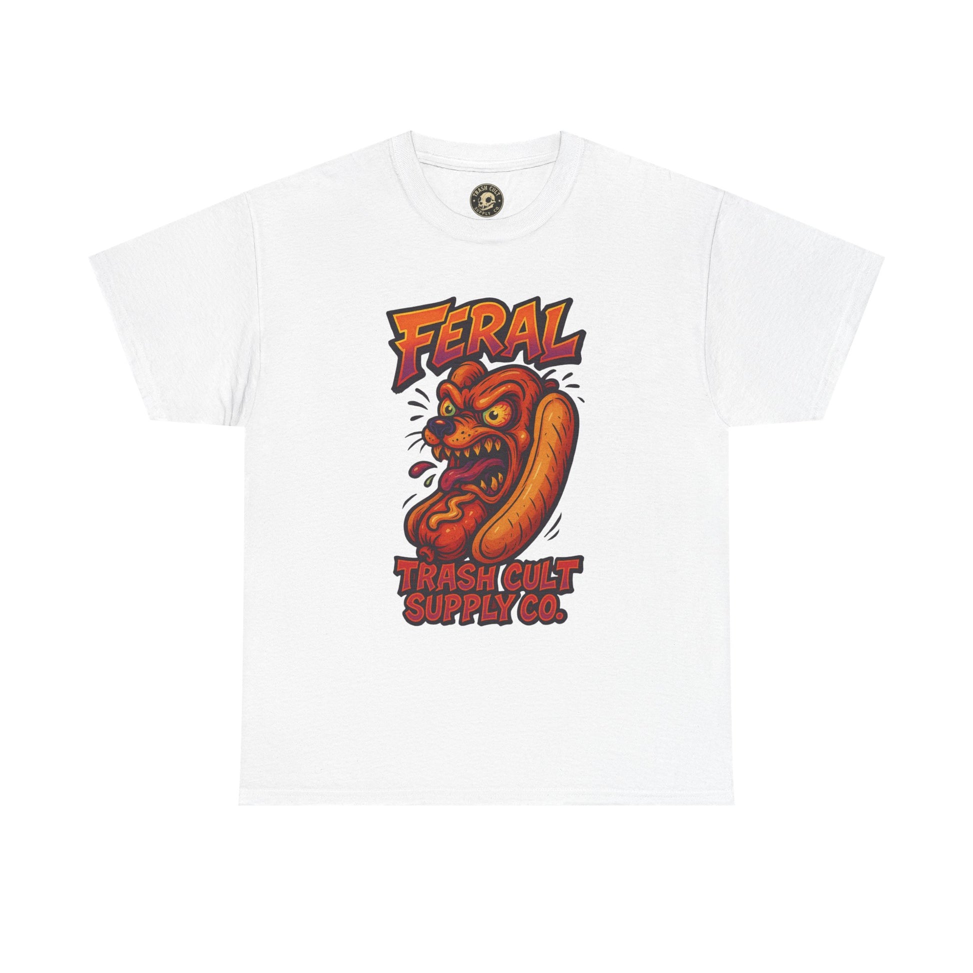 Feral Hot Dog Shirt – Bold Trashcore Art Tee | Trash Cult Supply Co | Gildan 5000 Unisex Fit