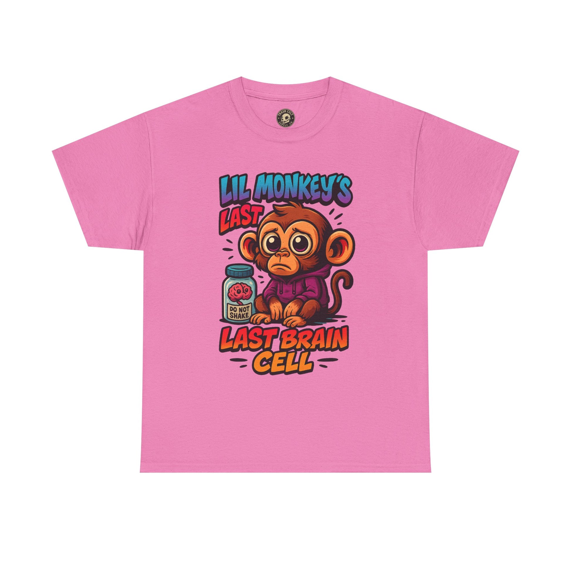 Lil Monkey’s Last Brain Cell Tee – Funny ADHD Cartoon Shirt – Gildan Heavy Cotton