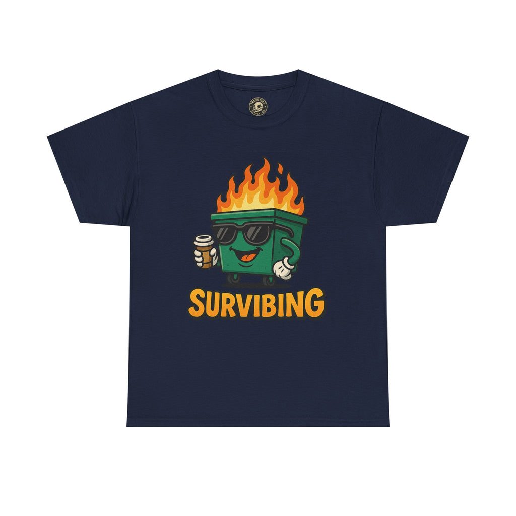 Surviving Coffee Vibes Unisex Heavy Cotton Tee, Perfect for Coffee Lovers, Funny Gift for Friends, Casual Wear, Everyday Mood T-Shirt