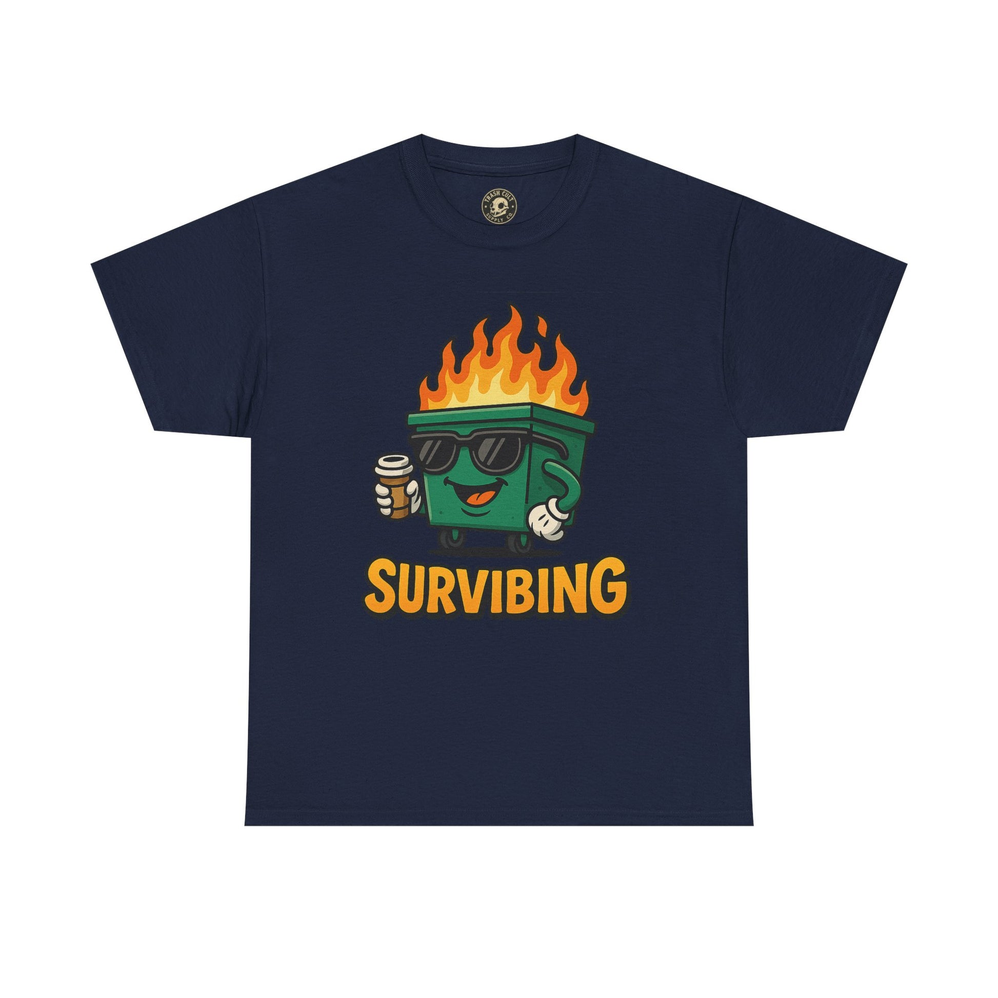 Surviving Coffee Vibes Unisex Heavy Cotton Tee, Perfect for Coffee Lovers, Funny Gift for Friends, Casual Wear, Everyday Mood T-Shirt