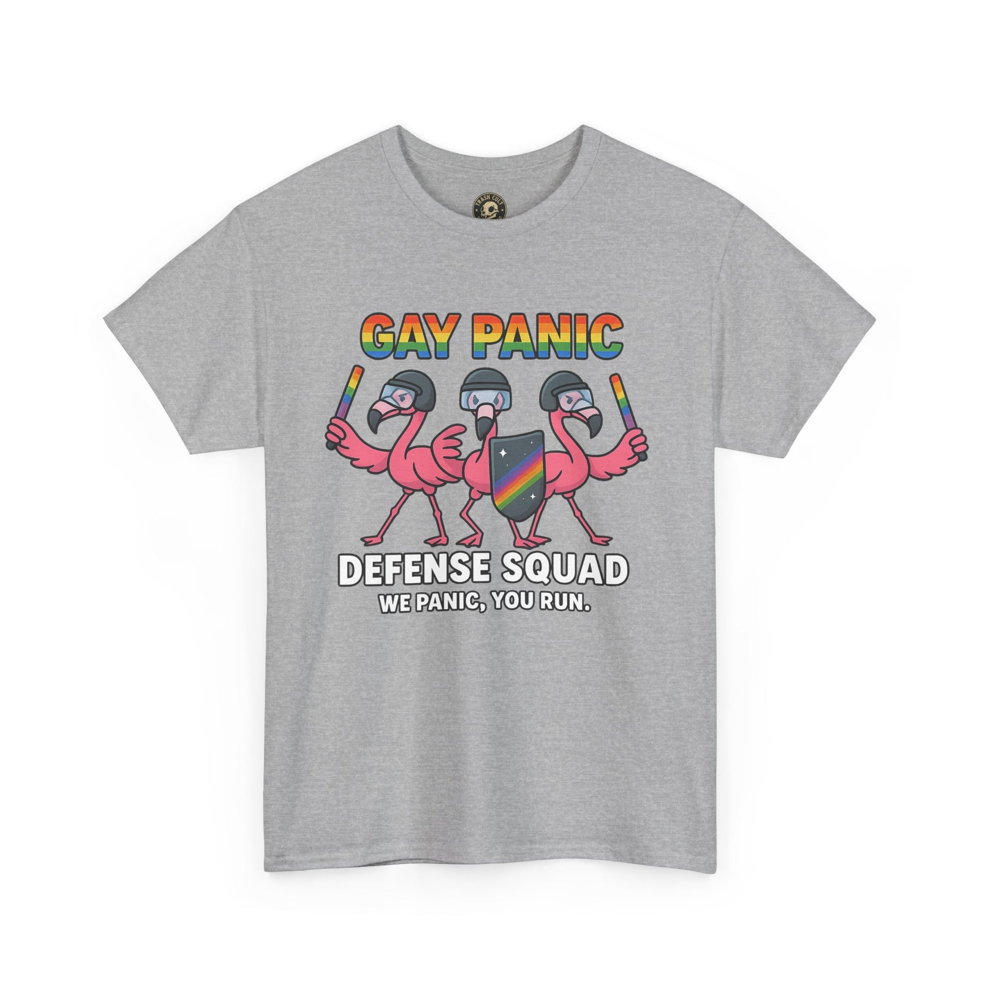 Gay Panic Defense Squad Unisex Heavy Cotton Tee, LGBTQ Pride Tee, Funny Graphic Shirt, Gift for Friends, Summer Fashion