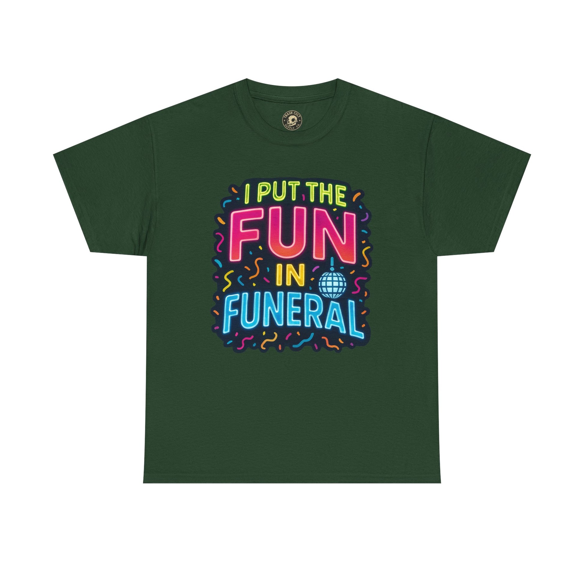 Funny Funeral Tee - Casual Unisex Cotton T-Shirt, Unique Gift for Events, Humor Shirt for Carefree Gatherings, Lighthearted Apparel