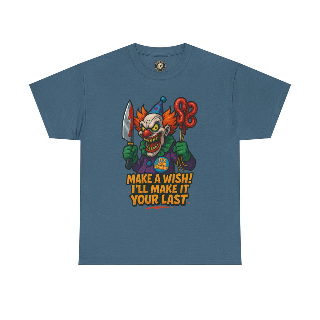 Creepy Clown Tee - Halloween Costume Shirt, Unisex Heavy Cotton Tee, Spooky Graphic Tee, Gag Gift, Horror Fan Apparel