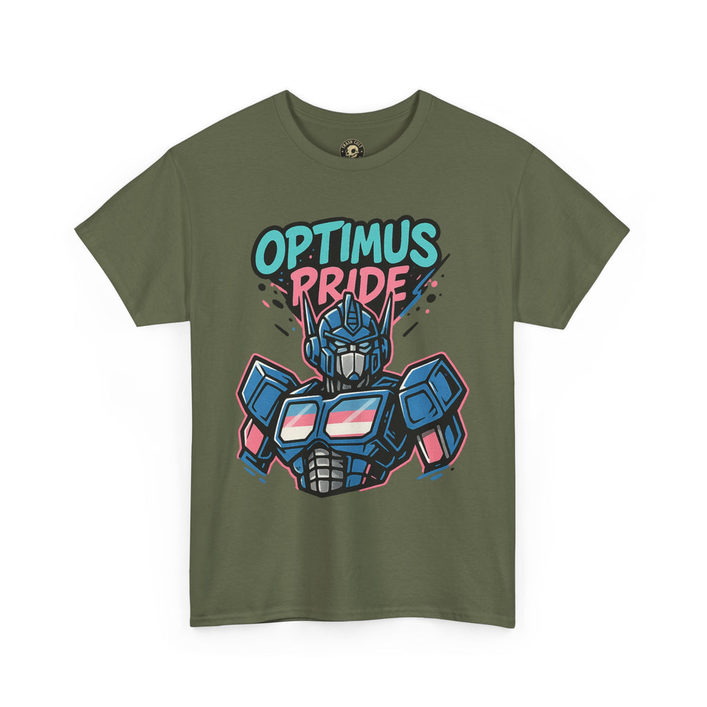 Optimus Pride T-Shirt – Trans Pride Robot Graphic Tee | Gildan 5000 Unisex Shirt