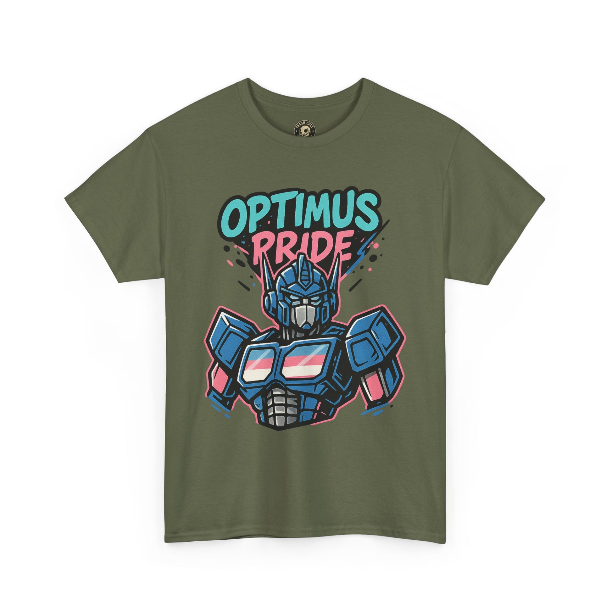 Optimus Pride T-Shirt – Trans Pride Robot Graphic Tee | Gildan 5000 Unisex Shirt