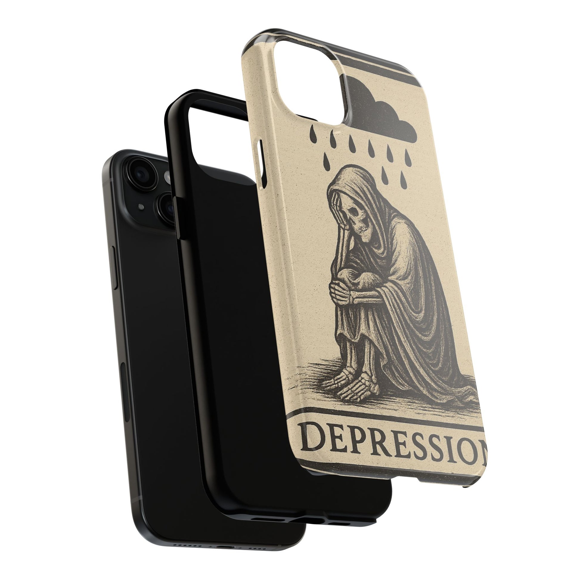 Dark Humor Phone Case, Goth iPhone Cover, Macabre Gift, Depression Art Case, Unique Phone Protector