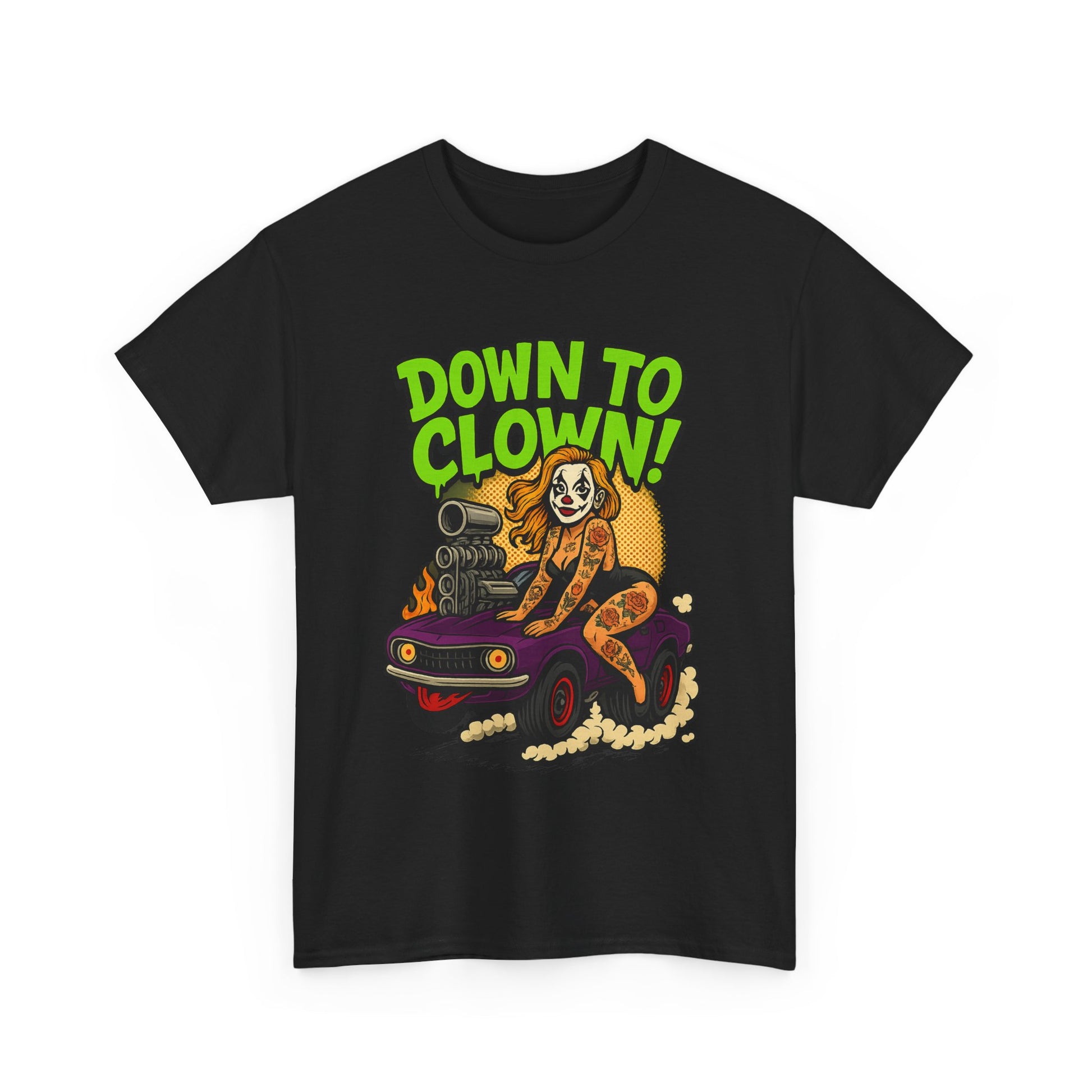 Unisex Graphic Tee | Down to Clown T-Shirt, Fun Statement Shirt, Casual Wear, Gift for Friends, Festivals, Halloween