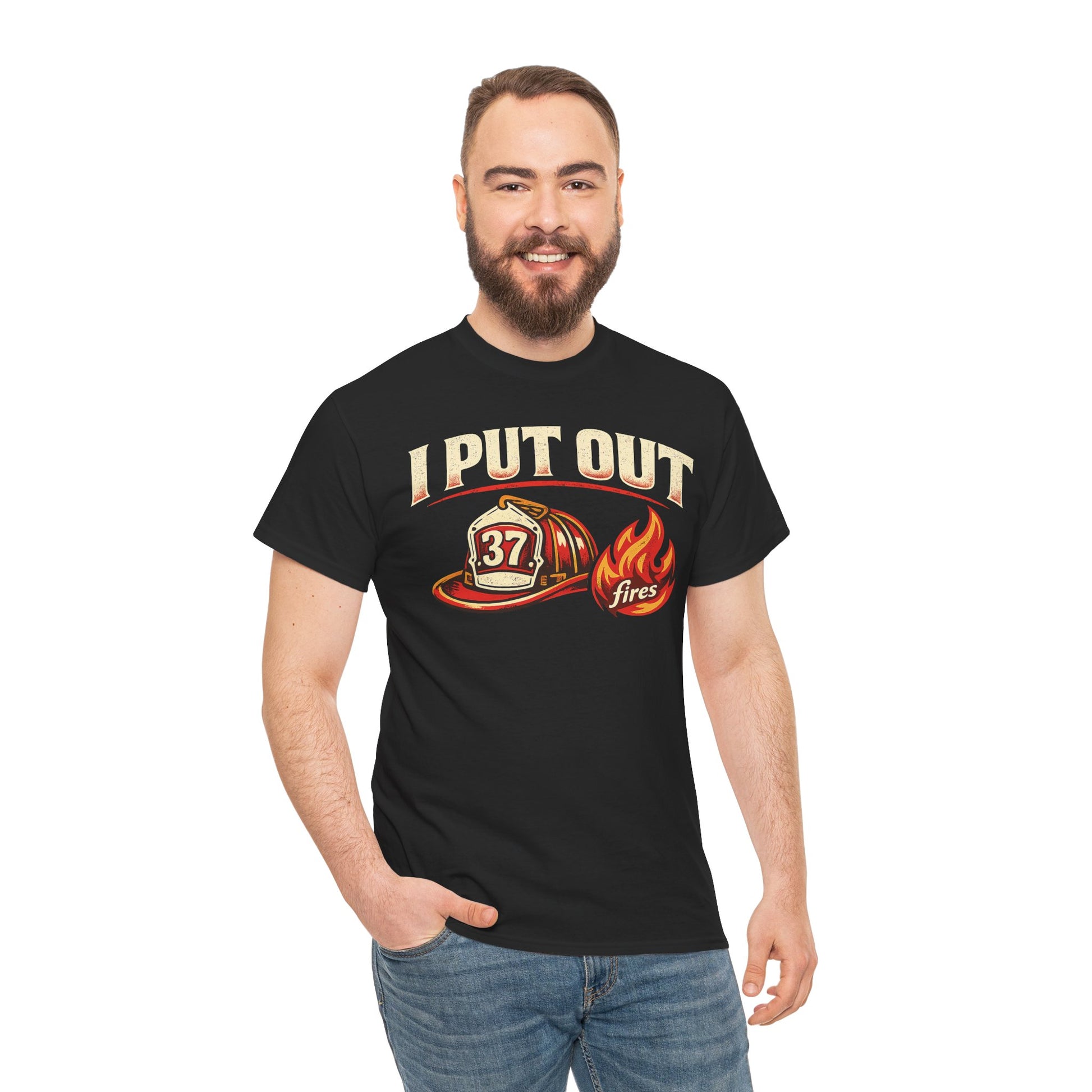 Firefighter Tee — "I Put Out Fires" Helmet Graphic