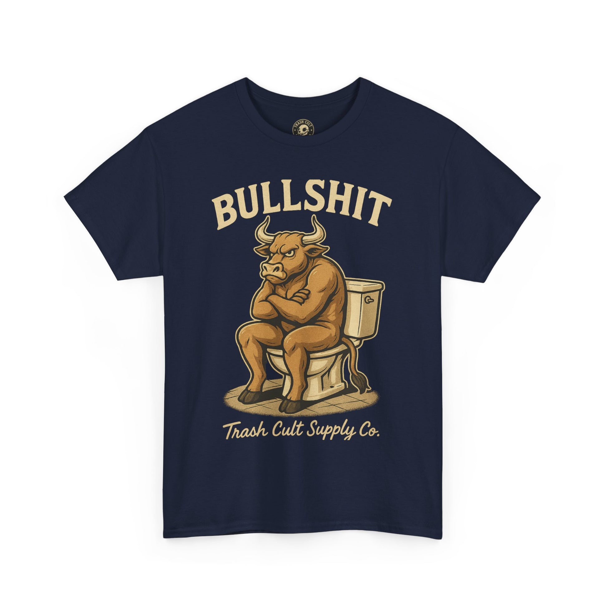 “BULLSHIT” Angry Bull Toilet Tee – Trash Cult Supply Co. | Gildan 5000 T-Shirt