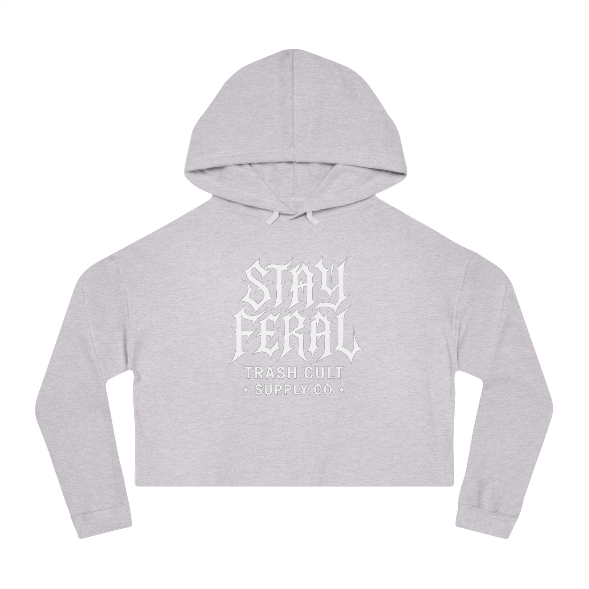 Camo Cropped Sweatshirt - Stay Feral, Trendy Streetwear, Gift for Her, Casual Outfit, Music Festival Apparel, Edgy Fashion