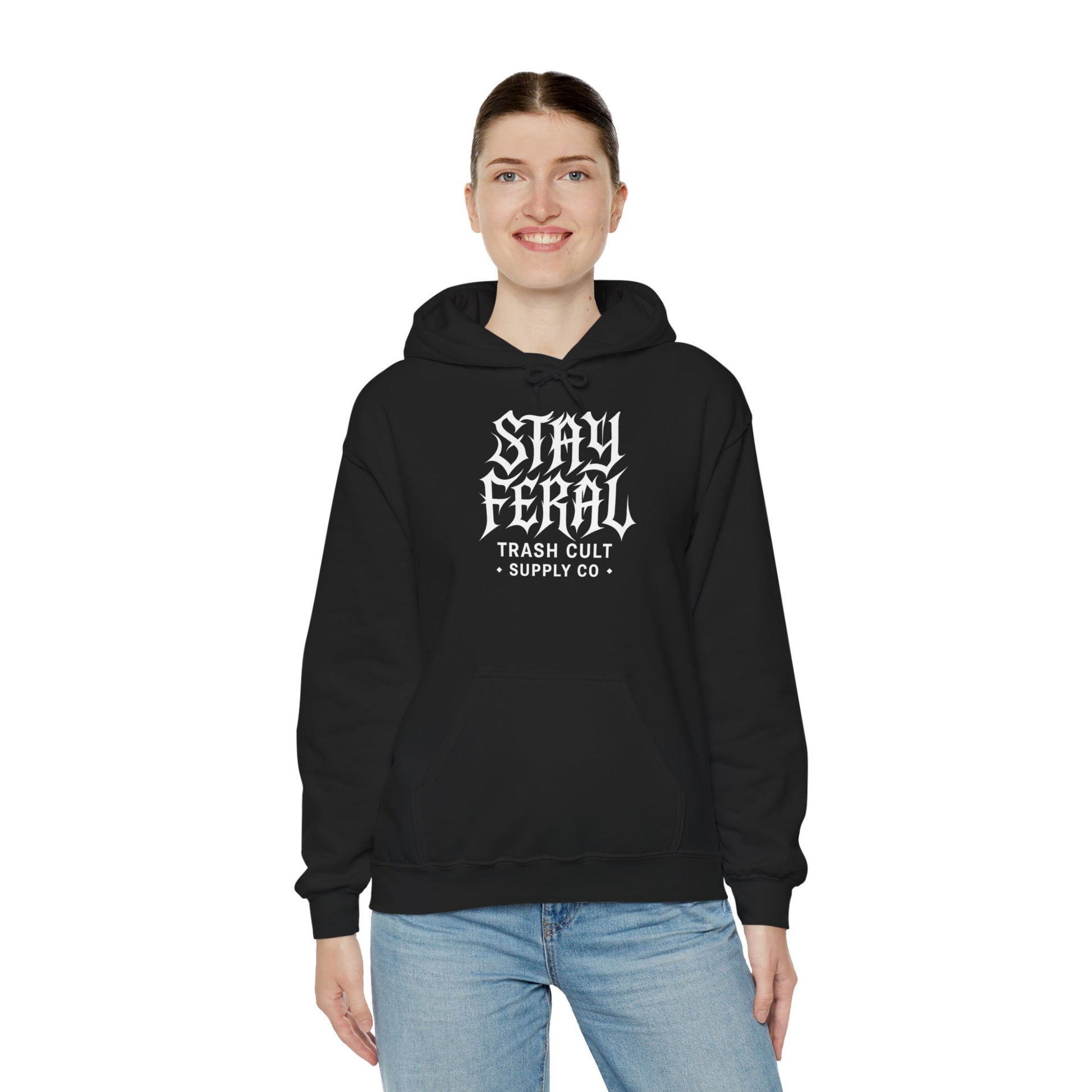 Stay Feral Gothic Hoodie – Trash Cult Supply Co Unisex Pullover