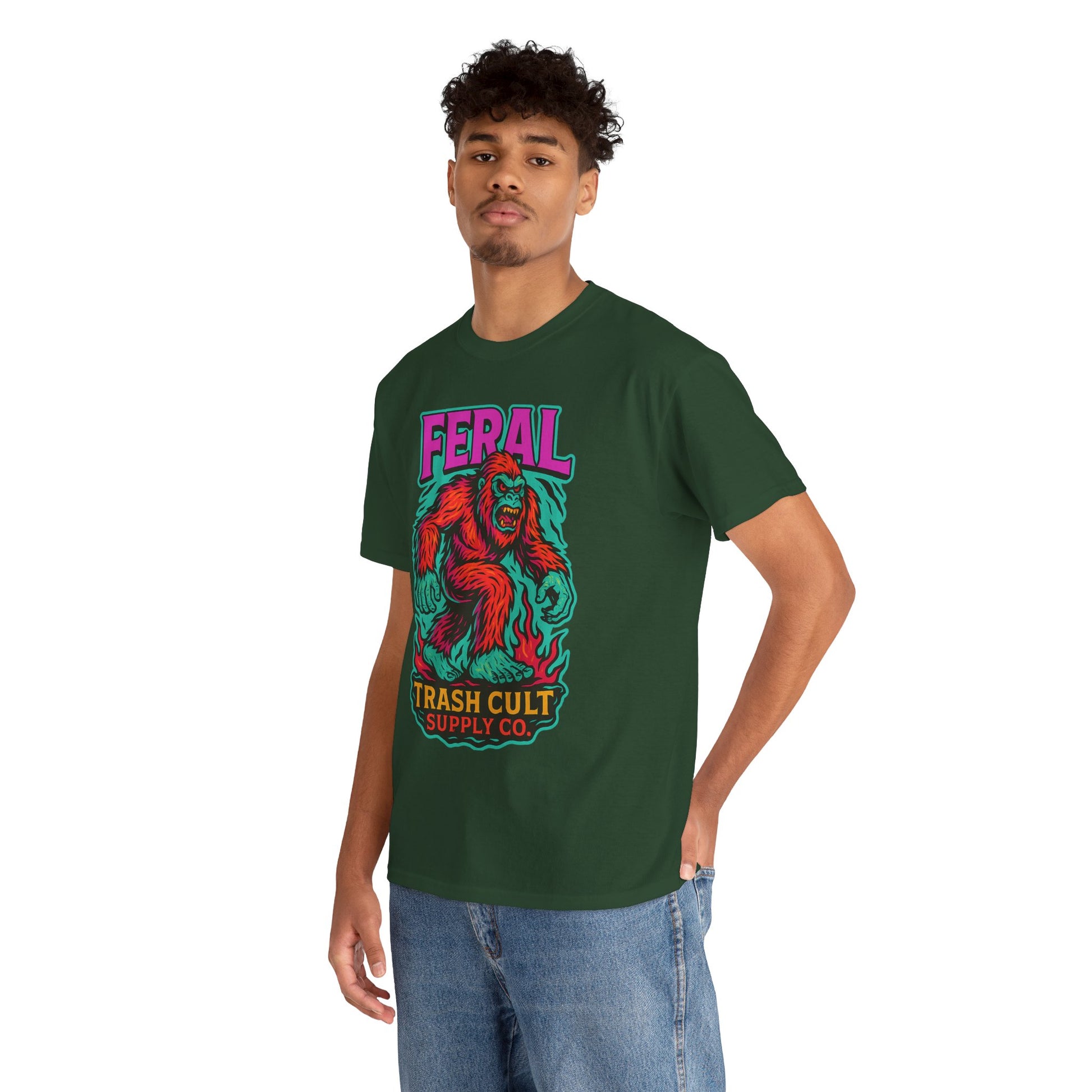 FERAL Bigfoot Shirt – Trashcore Bold Colors | Trash Cult Supply Co | Gildan 5000 Tee