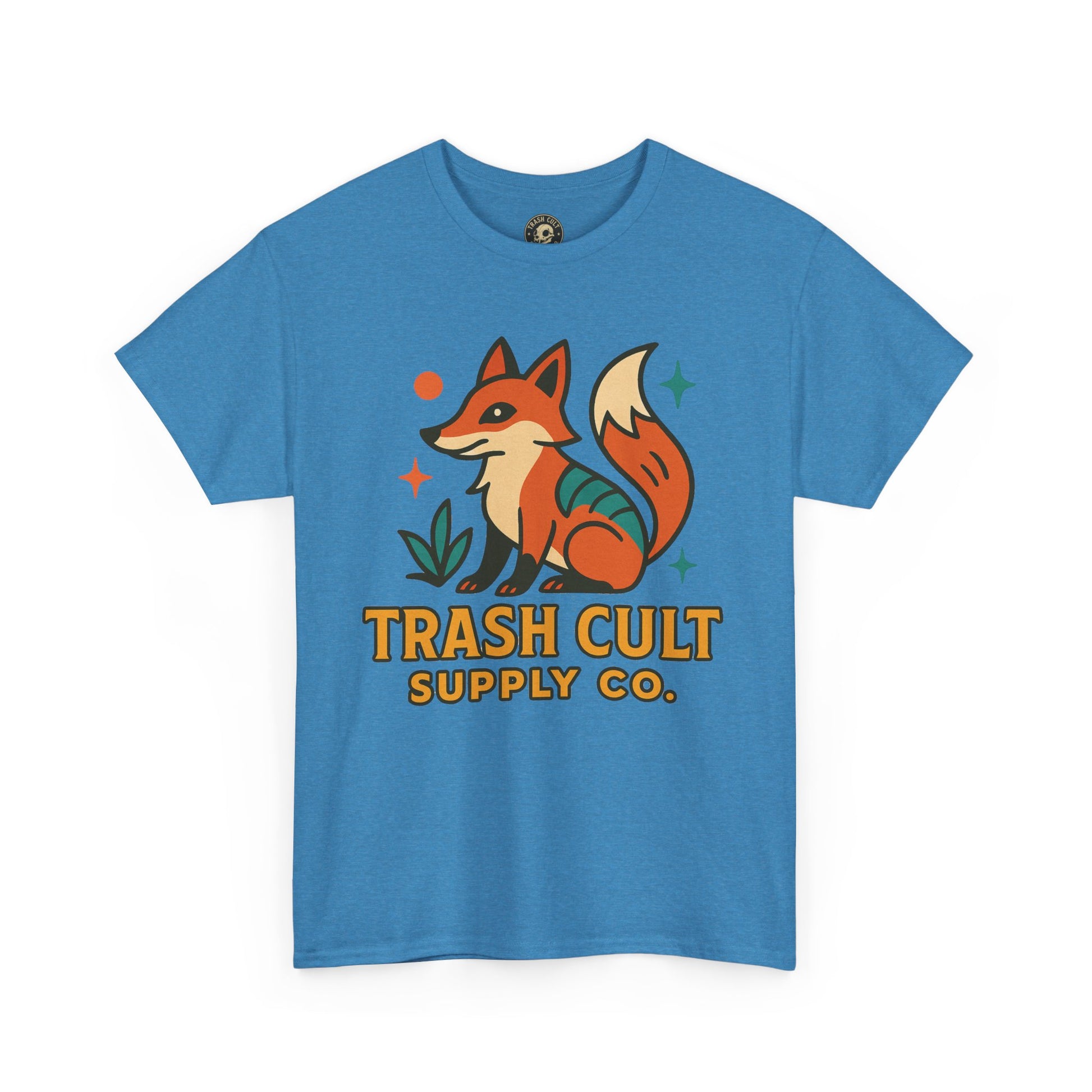 Trash Cult Fox Unisex Heavy Cotton Tee - Eco-Friendly Fashion Statement, Perfect for Nature Lovers, Casual Wear, Gifts, and Festivals