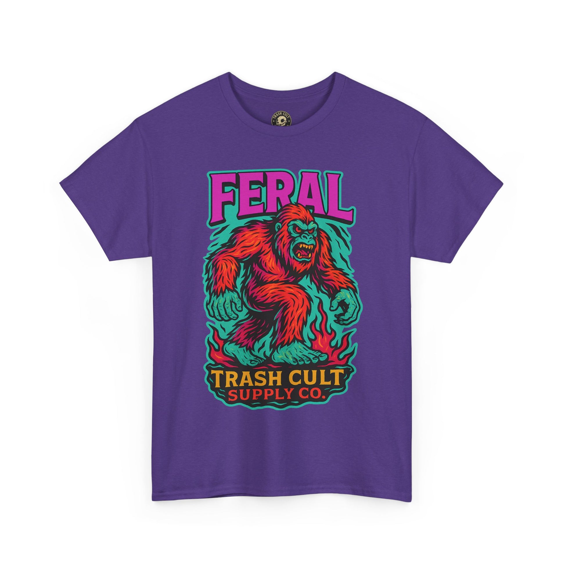 FERAL Bigfoot Shirt – Trashcore Bold Colors | Trash Cult Supply Co | Gildan 5000 Tee