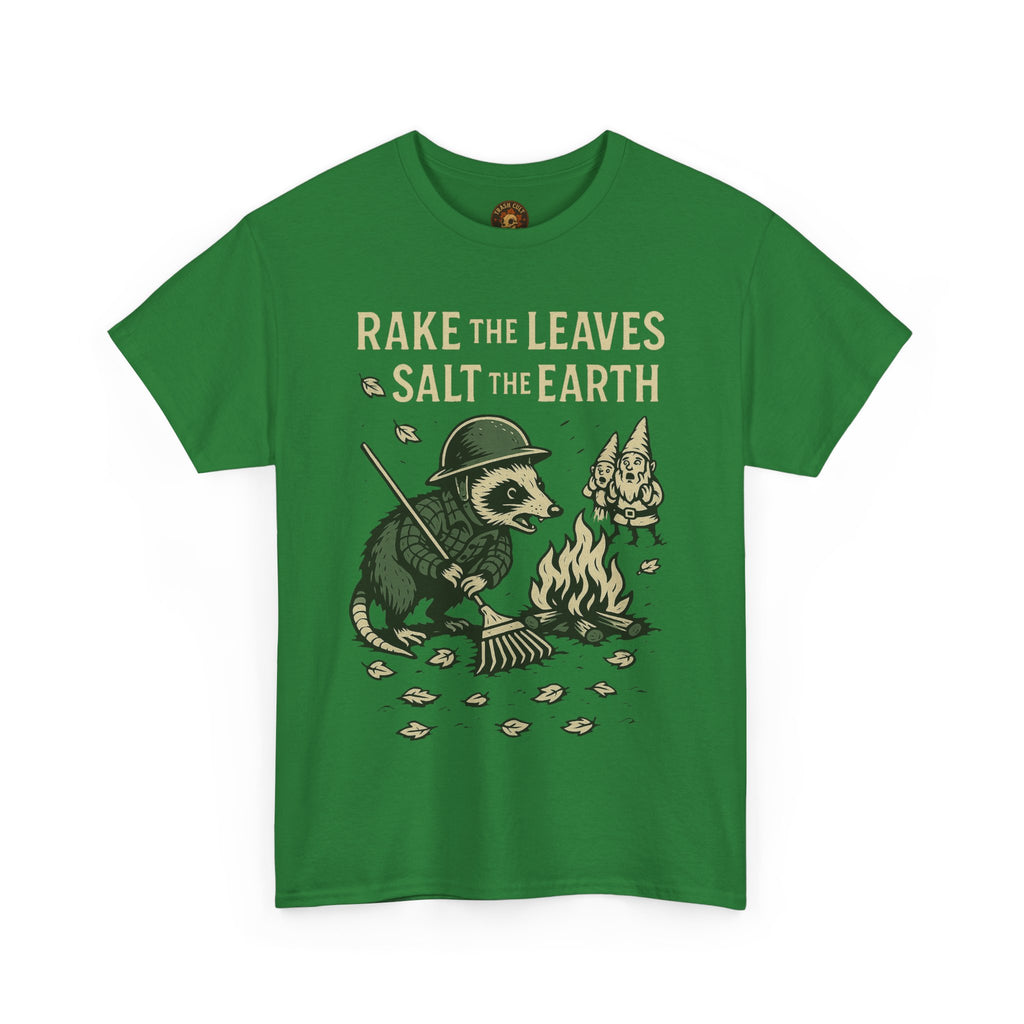 Rake the Leaves Salt the Earth Shirt – Possum Yard Warfare Tee – Fall of Humanity Collection – Trash Cult Supply Co.