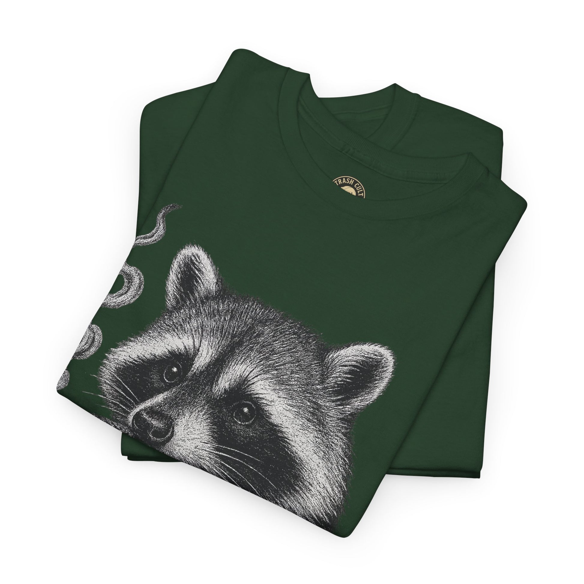 Monochrome Raccoon Cigar Shirt – Trash Cult Supply Co. | Gildan 5000 Tee
