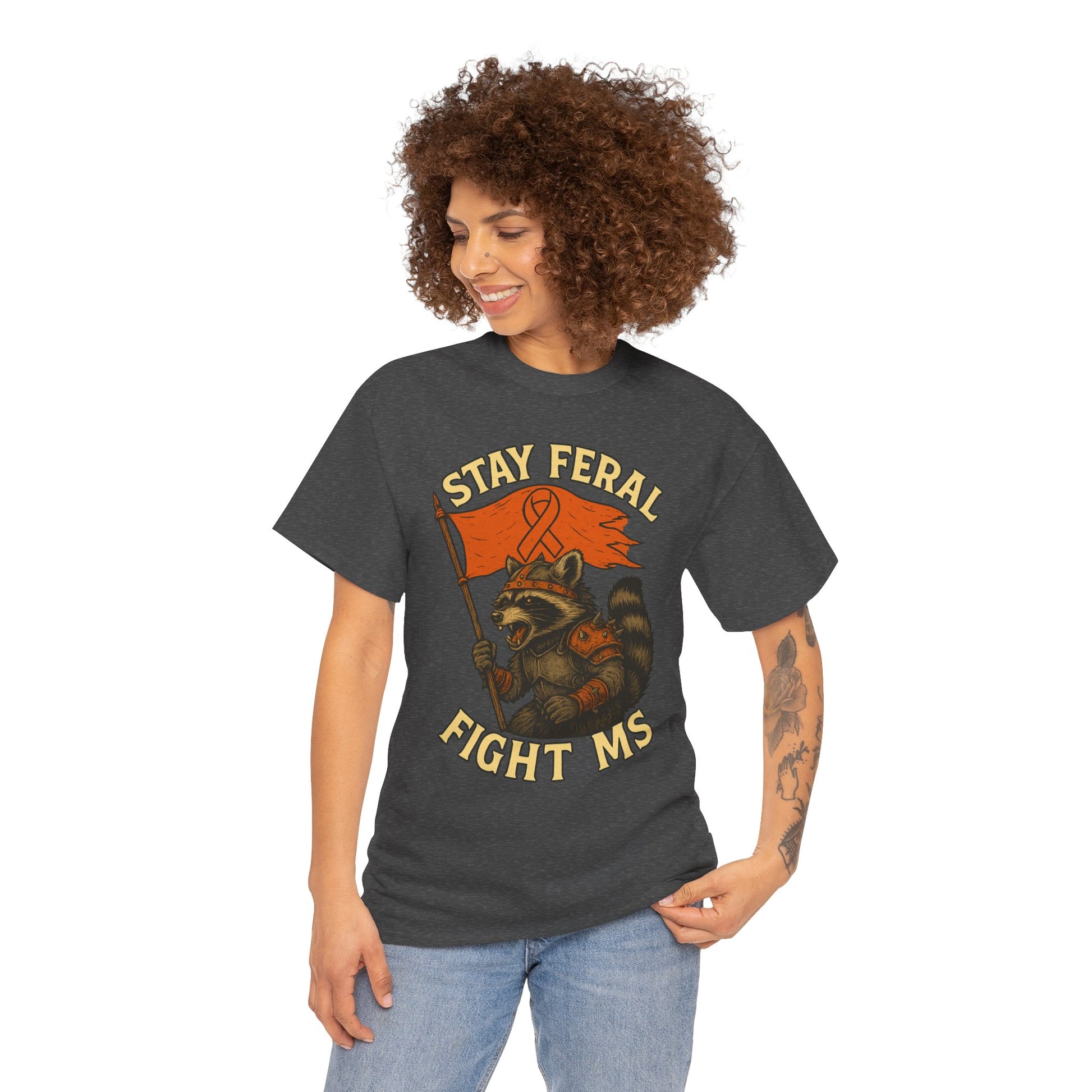 Stay Feral Fight MS Raccoon warrior shirt