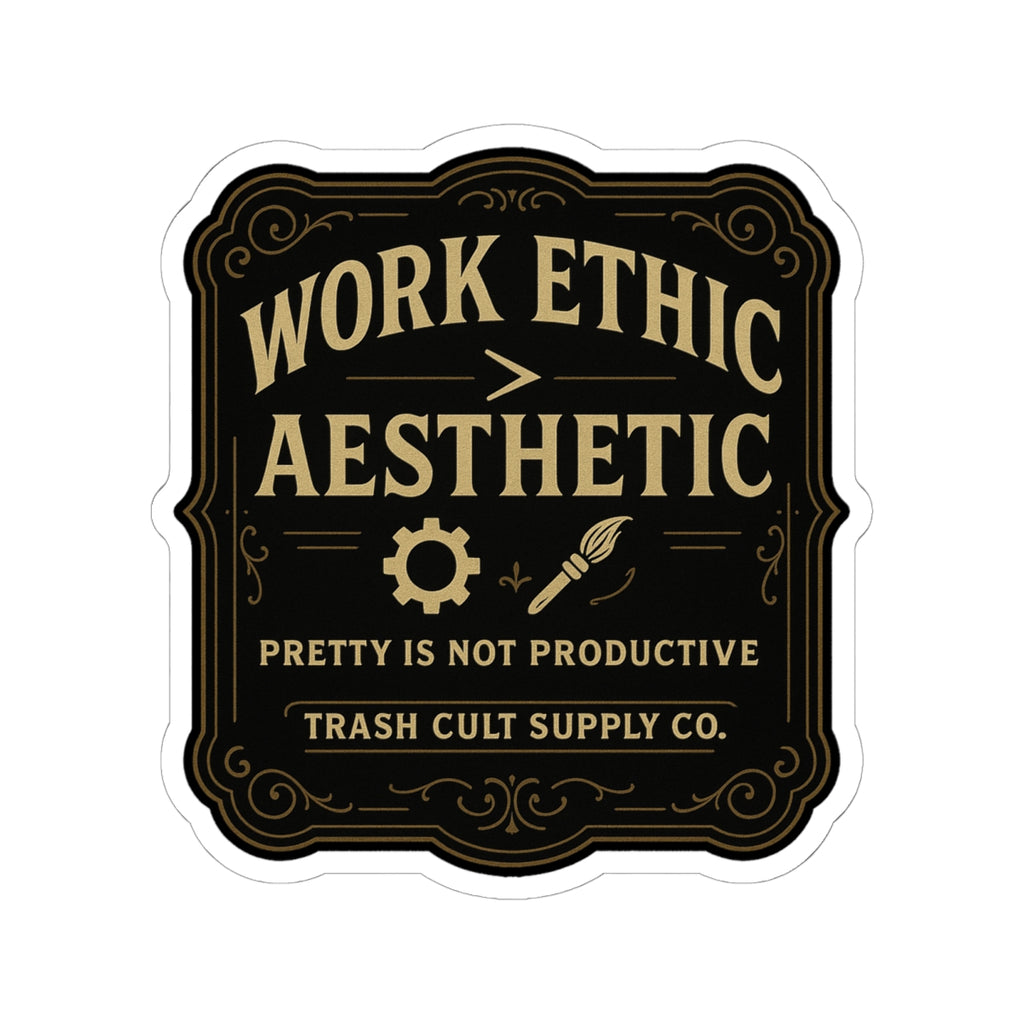 Work Ethic > Aesthetic Sticker – Vintage Vigilante | Trash Cult Supply Co.