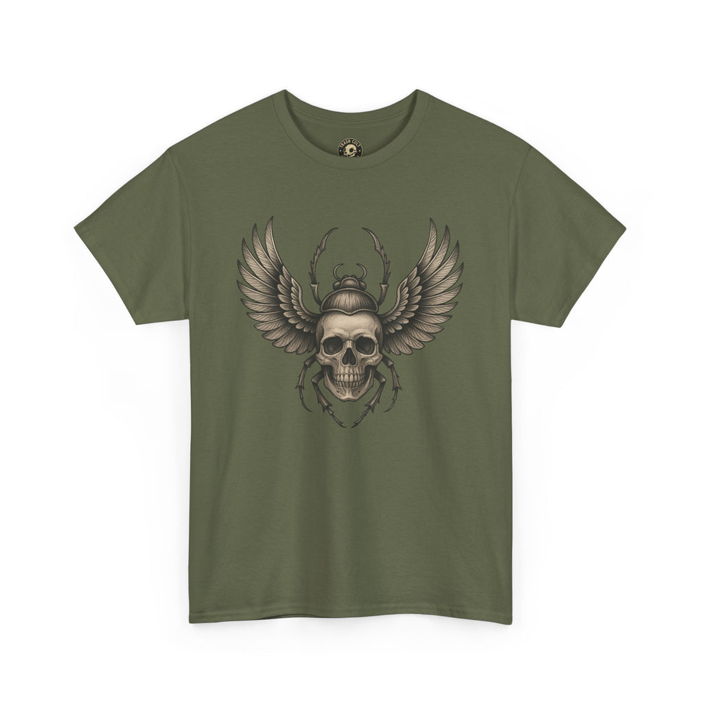Winged Skull Scarab Shirt – Dark Gothic Beetle Graphic Tee – Gildan 5000 Unisex
