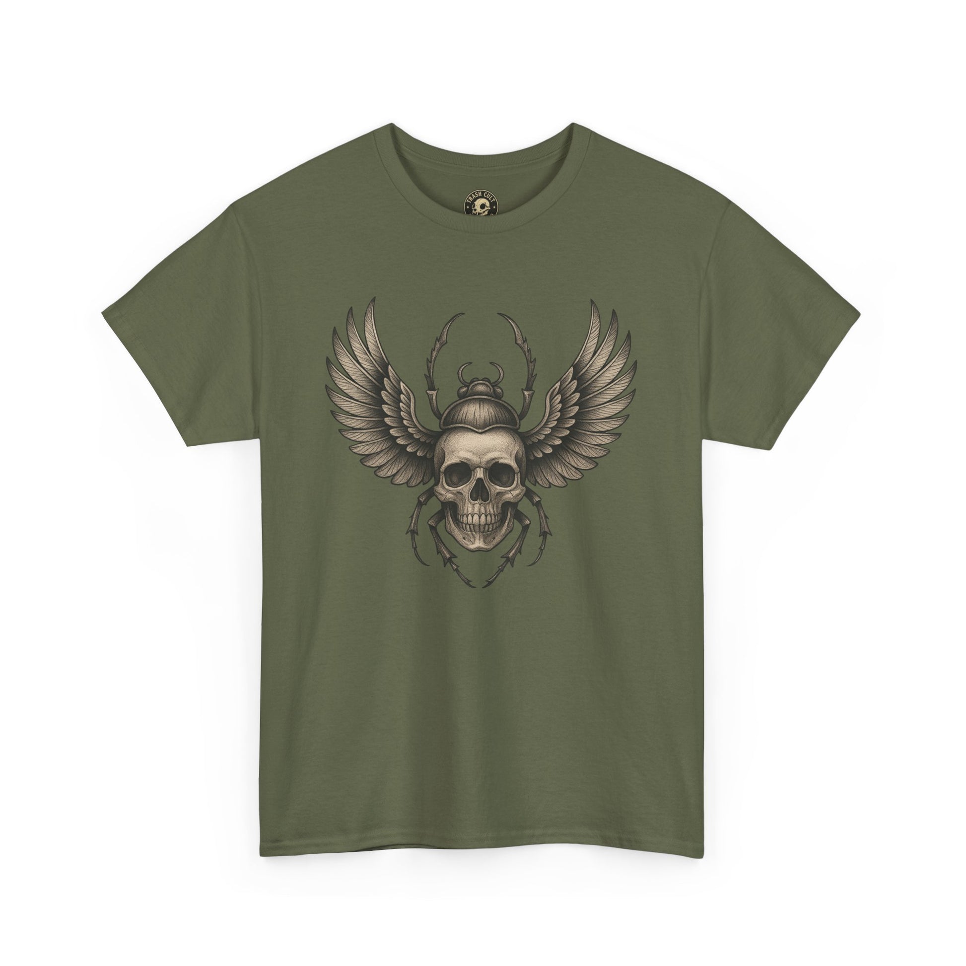 Winged Skull Scarab Shirt – Dark Gothic Beetle Graphic Tee – Gildan 5000 Unisex